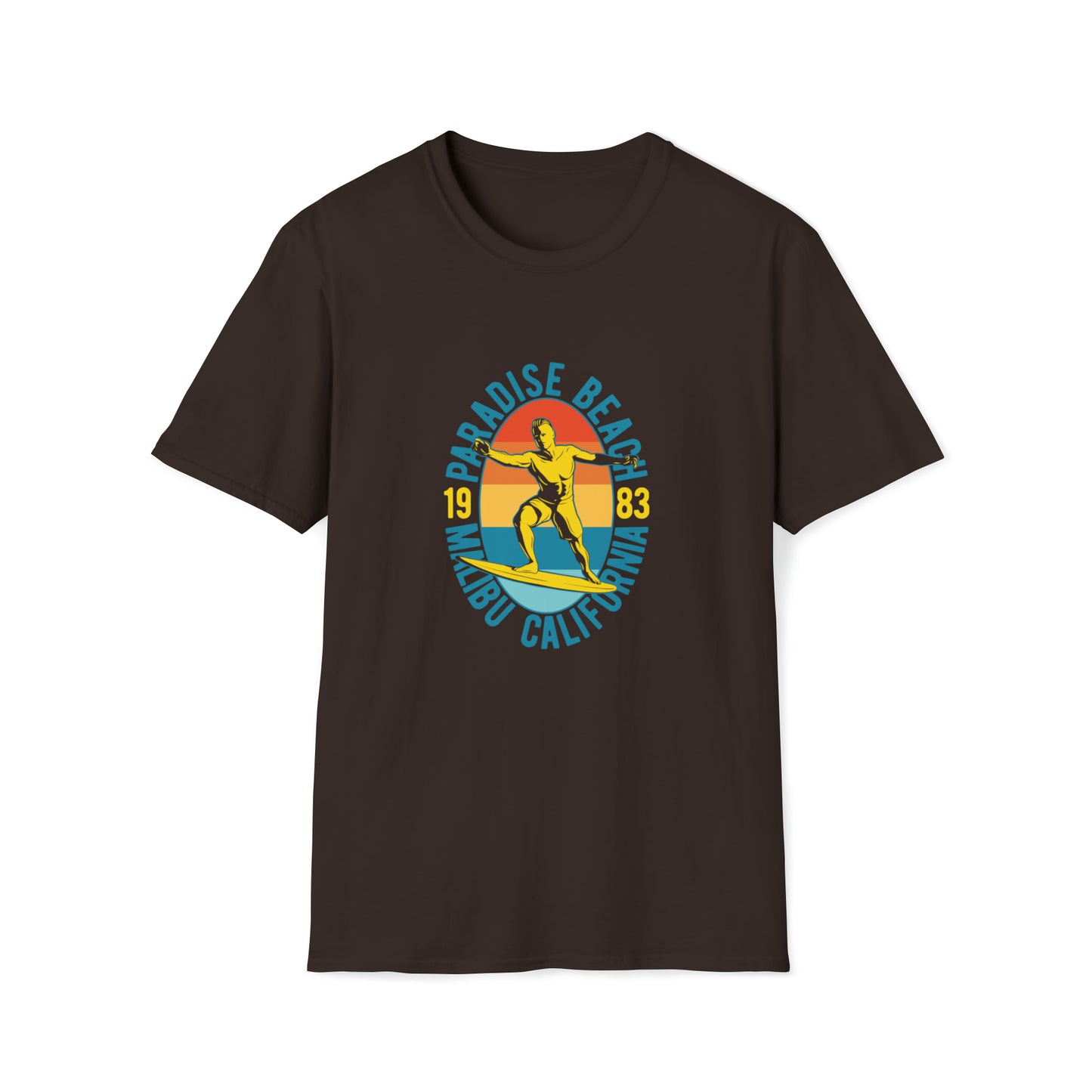 Paradise Beach Malibu |Beach Lifestyle Shirts | Summer Vibe Apparel Dark Chocolate