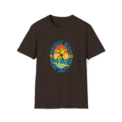 Paradise Beach Malibu |Beach Lifestyle Shirts | Summer Vibe Apparel Dark Chocolate