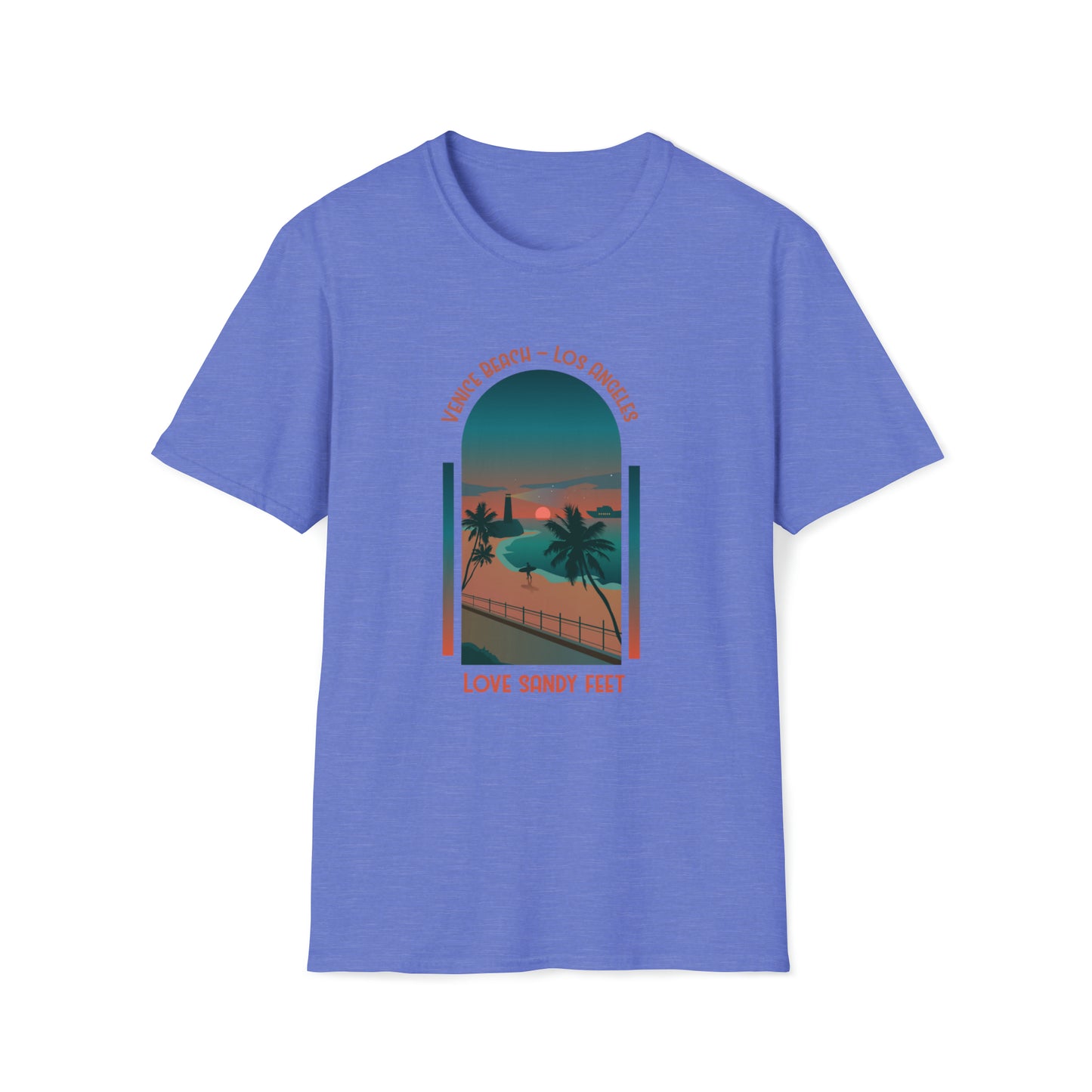 Venice Beach Sandy Feet |Beach Lifestyle Shirts | Summer Vibe Apparel Heather Royal