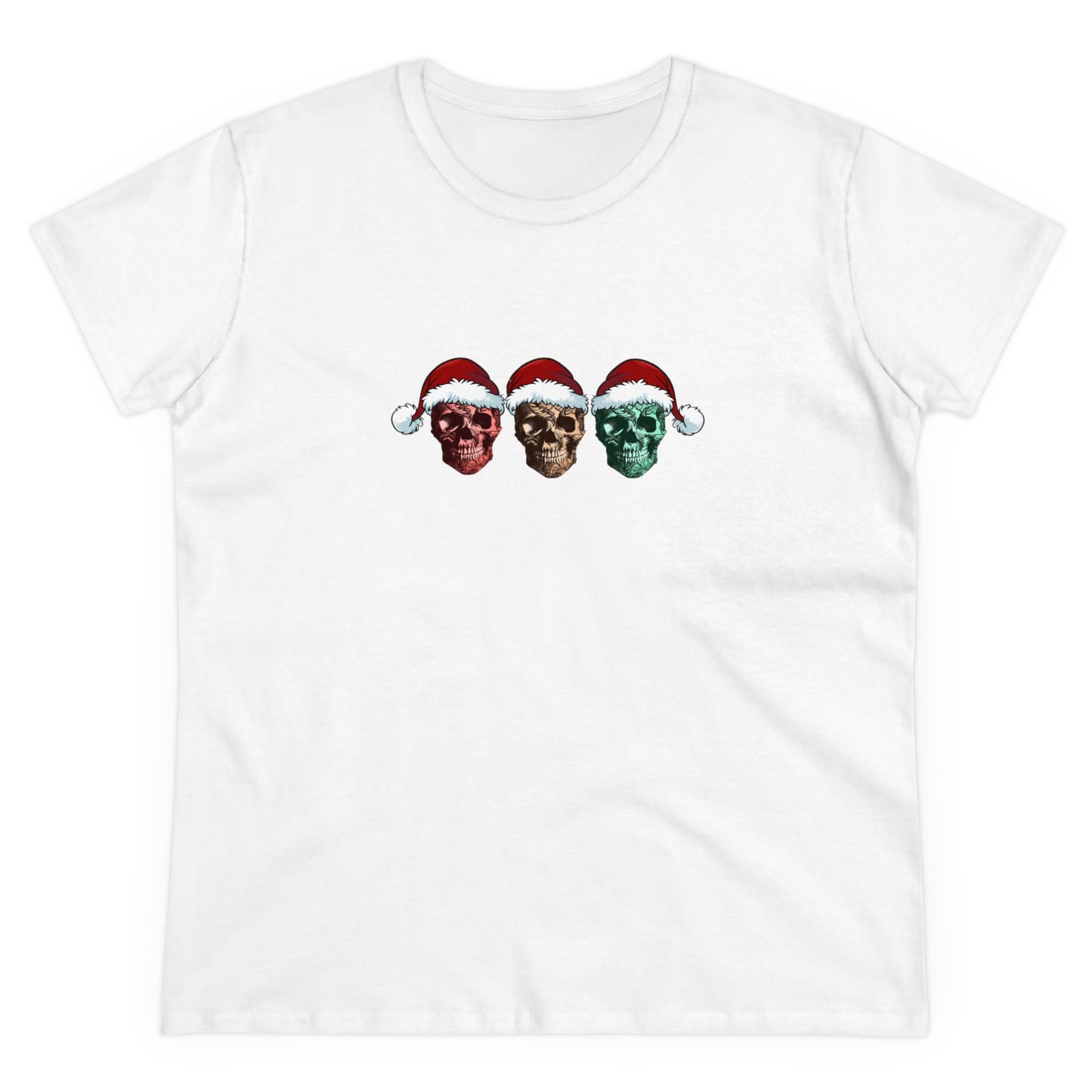 Skeleton Santa, Skeleton Christmas, Christmas Graphic Shirts, Festive Holiday T-Shirts, Ugly Christmas Sweater Tees, Funny Christmas Shirt Designs, Cute Xmas Graphic Tees White