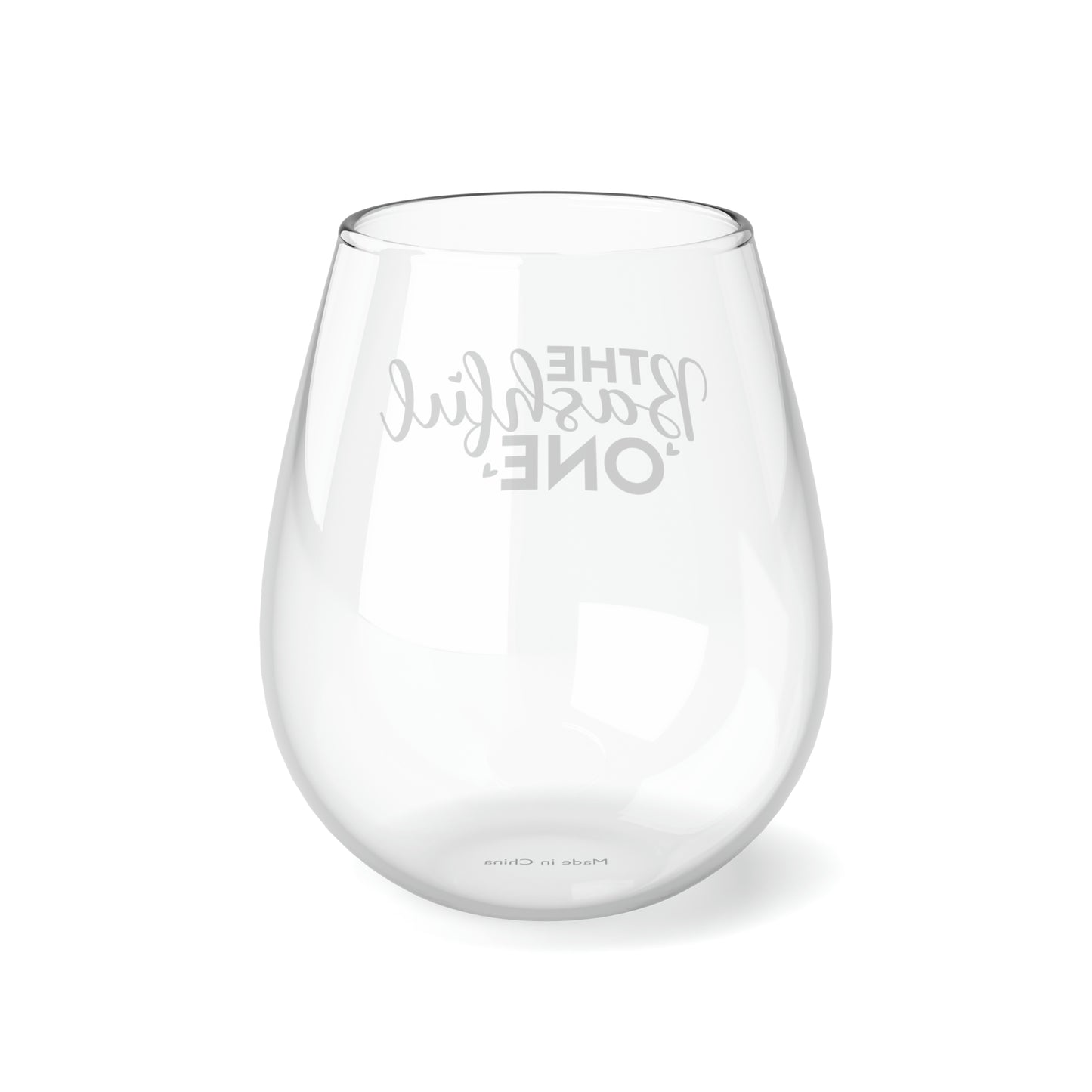 The Bashful One, Wedding Wine Glass, Best Friend Wine Glass, Wine Lover Stemless, Wine Glass Gift Idea, Stemless Wine Glass, 11.75 oz - SaviTraviDesigns