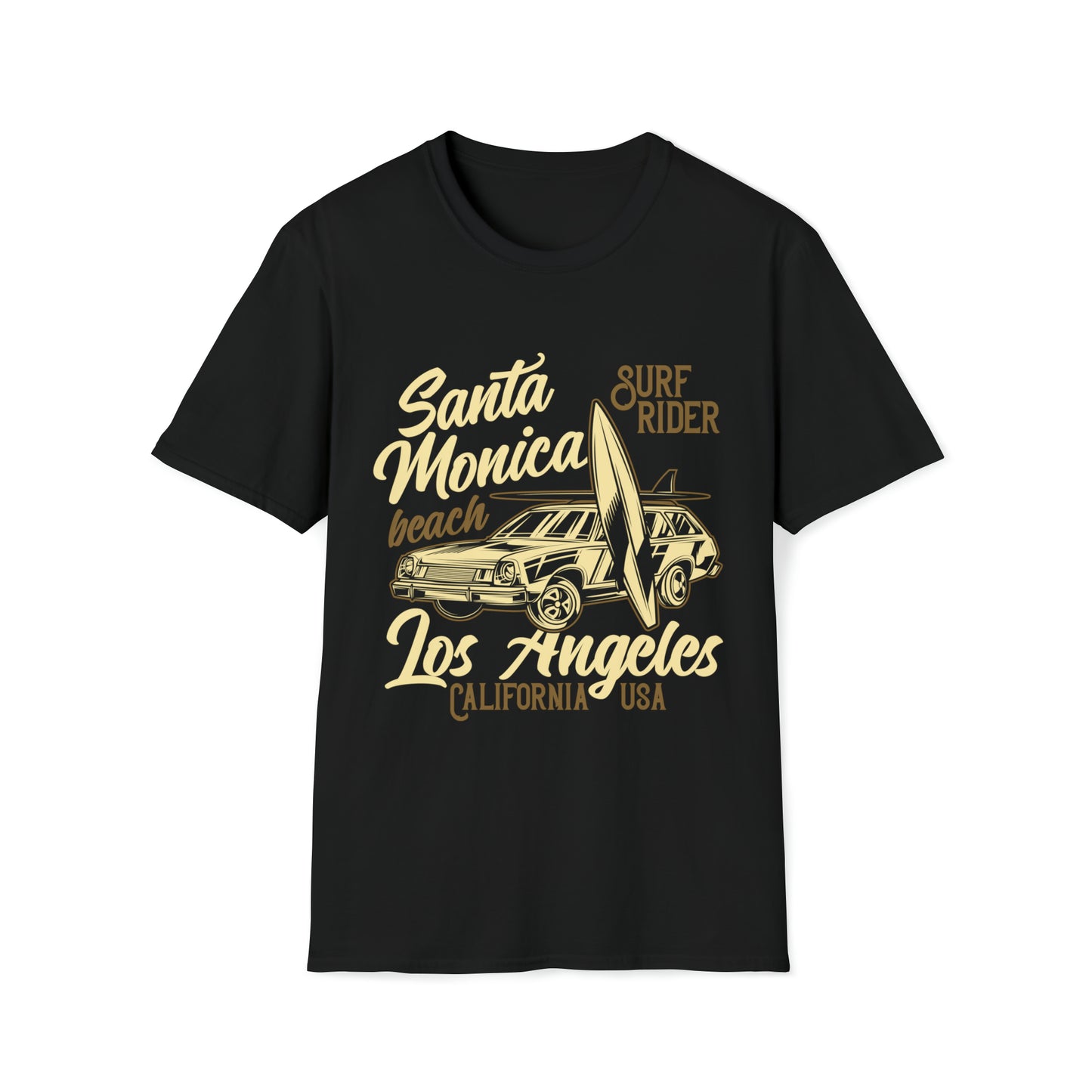 Santa Monica Beach Surf Rider |Beach Life Clothing | Ocean Vibes Apparel Black