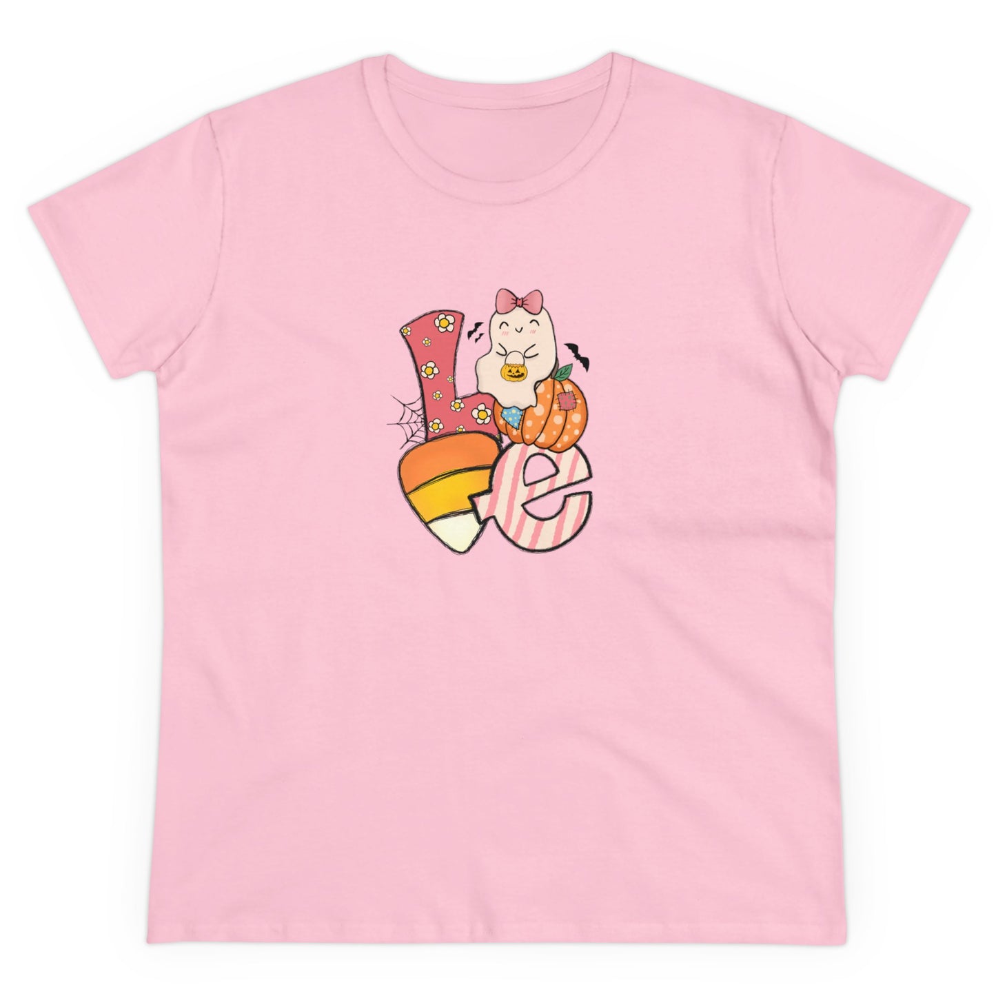 Halloween Love, Halloween Cute Ghost, Halloween Graphic Shirts, Spooky Halloween Shirts, Scary Halloween Shirt Designs, Cute Halloween Graphic Tees, Funny Halloween Shirt Ideas Light Pink