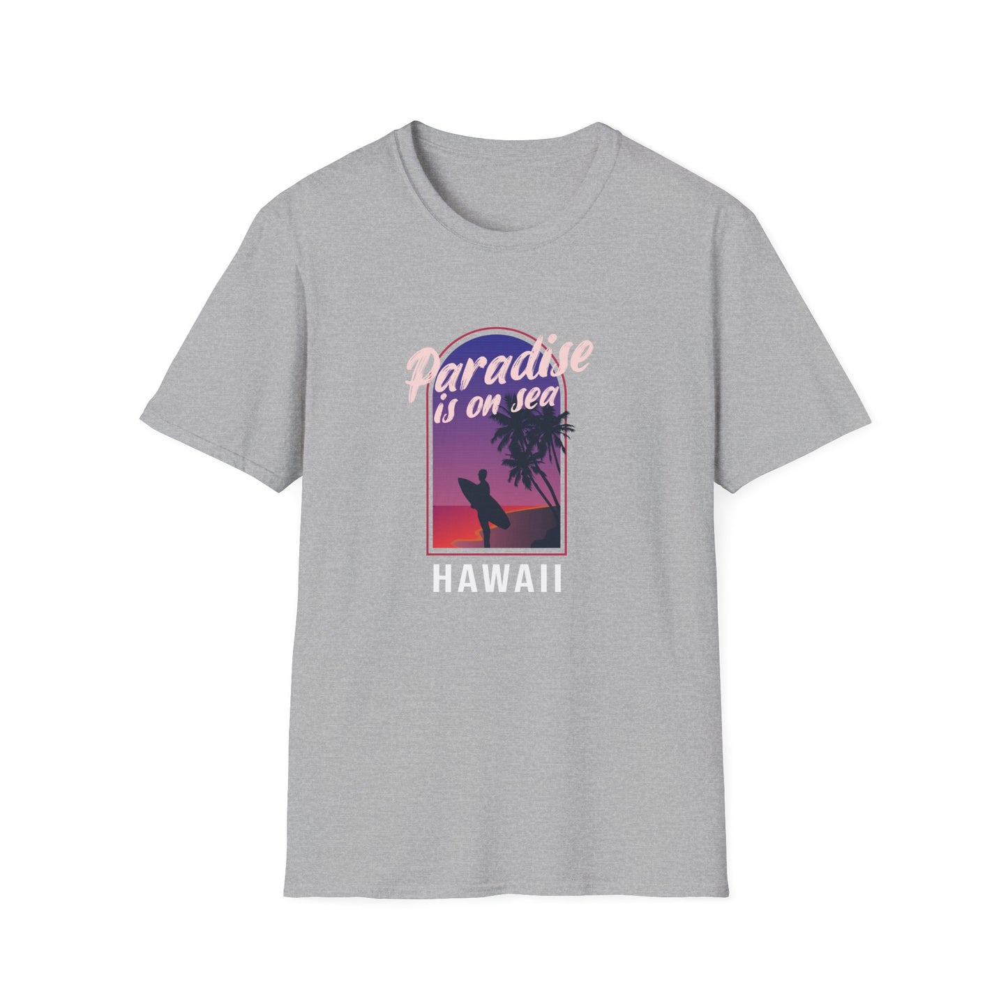 Paradise Is In Hawaii Beachwear Graphic T Shirt Sport Grey