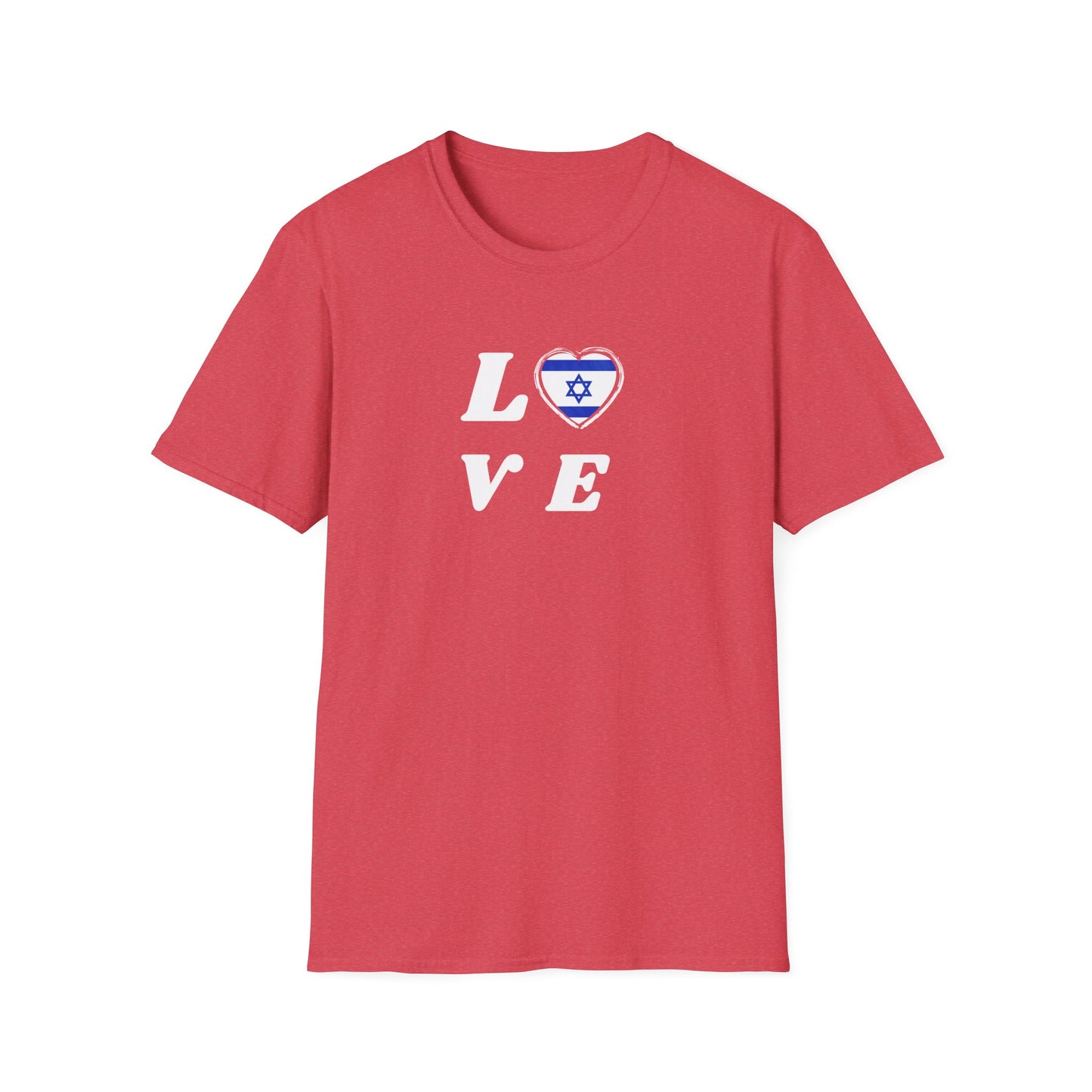 Love Israel Graphic T-Shirt Heather Red