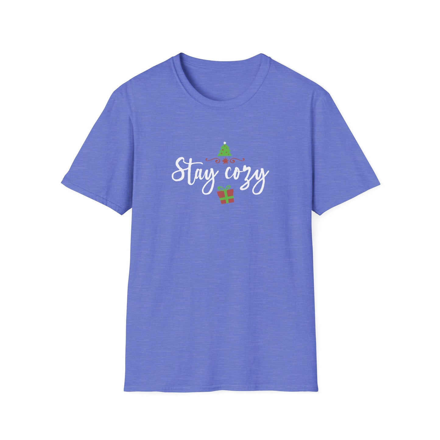 Stay Cozy Holiday Graphic T Shirt Heather Royal