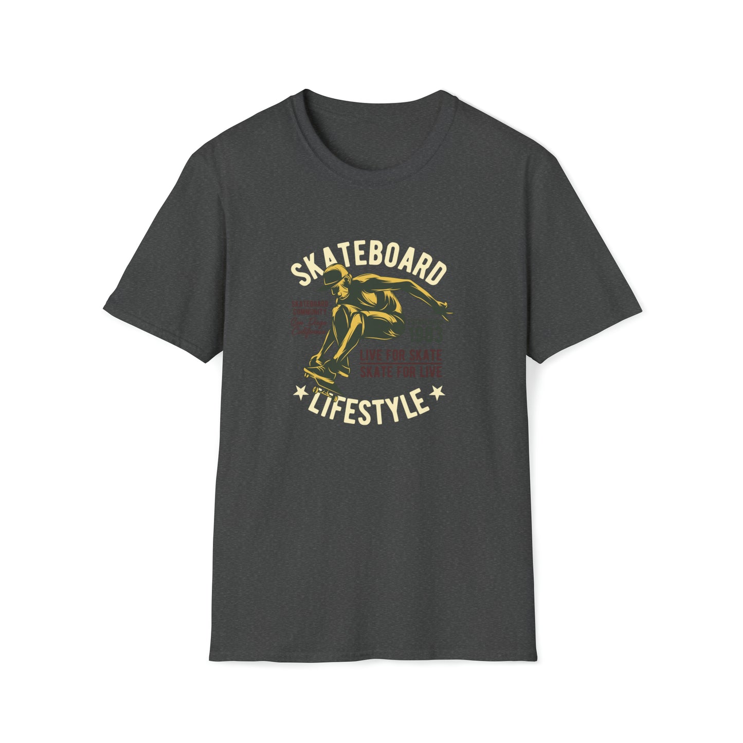 Skateboard Lifestyle |Beach Lifestyle Shirts | Summer Vibe Apparel Dark Heather