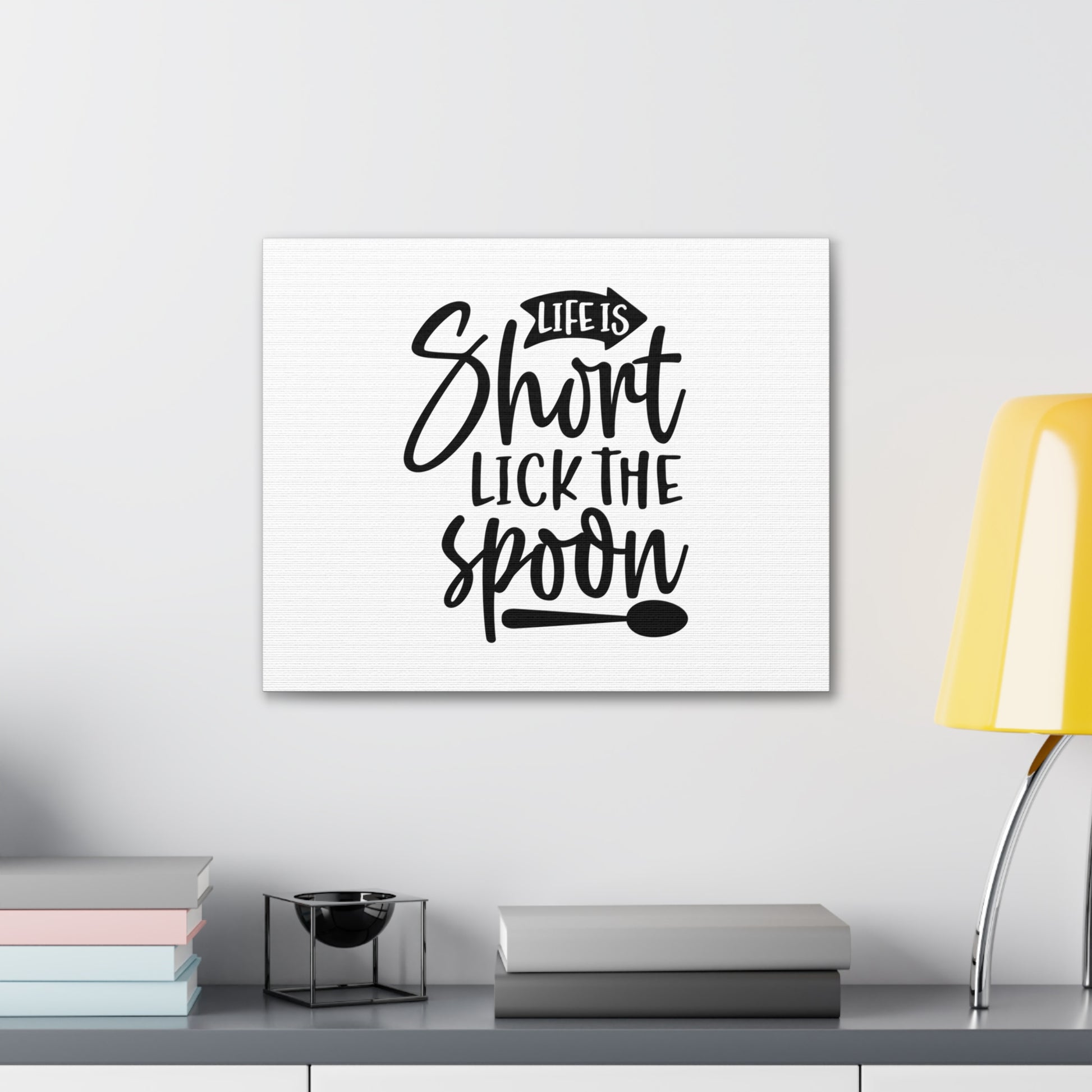 Life Is Short Lick The Spoon, Kitchen quote canvas prints, Kitchen wall decor quotes, Kitchen canvas art, Funny kitchen quotes on canvas, Inspirational kitchen quotes - SaviTraviDesigns