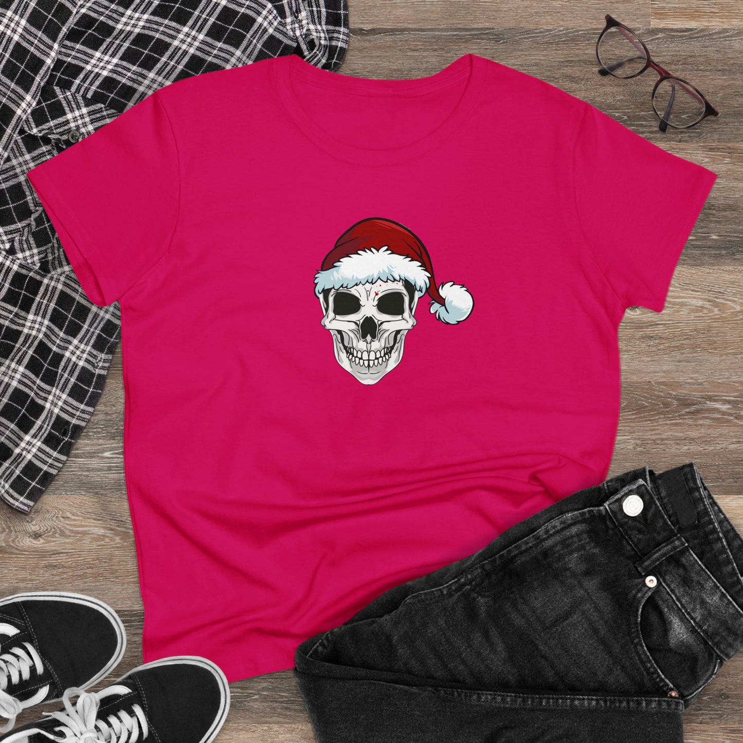 Skeleton Santa Hat, Christmas Graphic Shirts, Festive Holiday T-Shirts, Ugly Christmas Sweater Tees, Funny Christmas Shirt Designs, Cute Xmas Graphic Tees