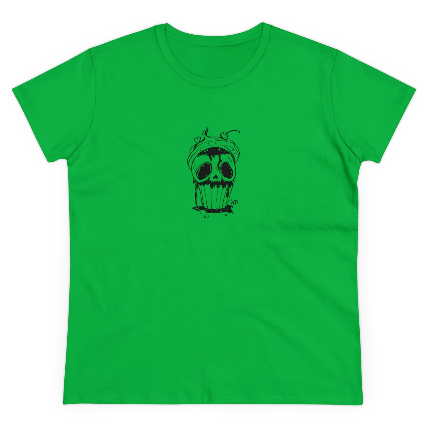 Skull Cupcake, Halloween Cupcake Designs, Halloween Graphic Shirts, Spooky Halloween Shirts, Cute Halloween Graphic Tees Irish Green