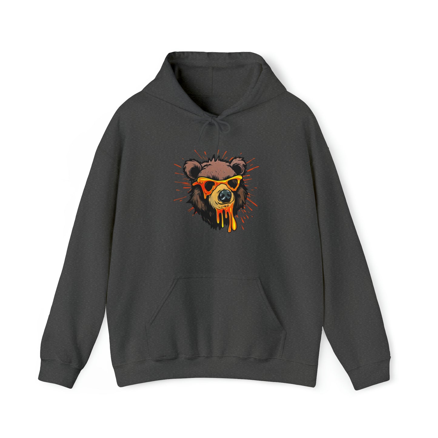 Bear Hoodie, Graffiti Graphic Shirt, Street Art, Urban Art, Unisex Heavy Blend™ Hooded Sweatshirt, Dark Heather