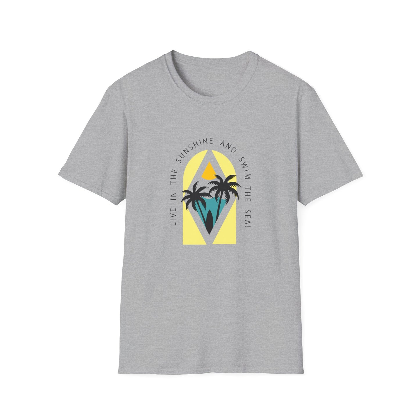 Live In The Sunshine Swim in The Sea Graphics T-Shirt Sport Grey