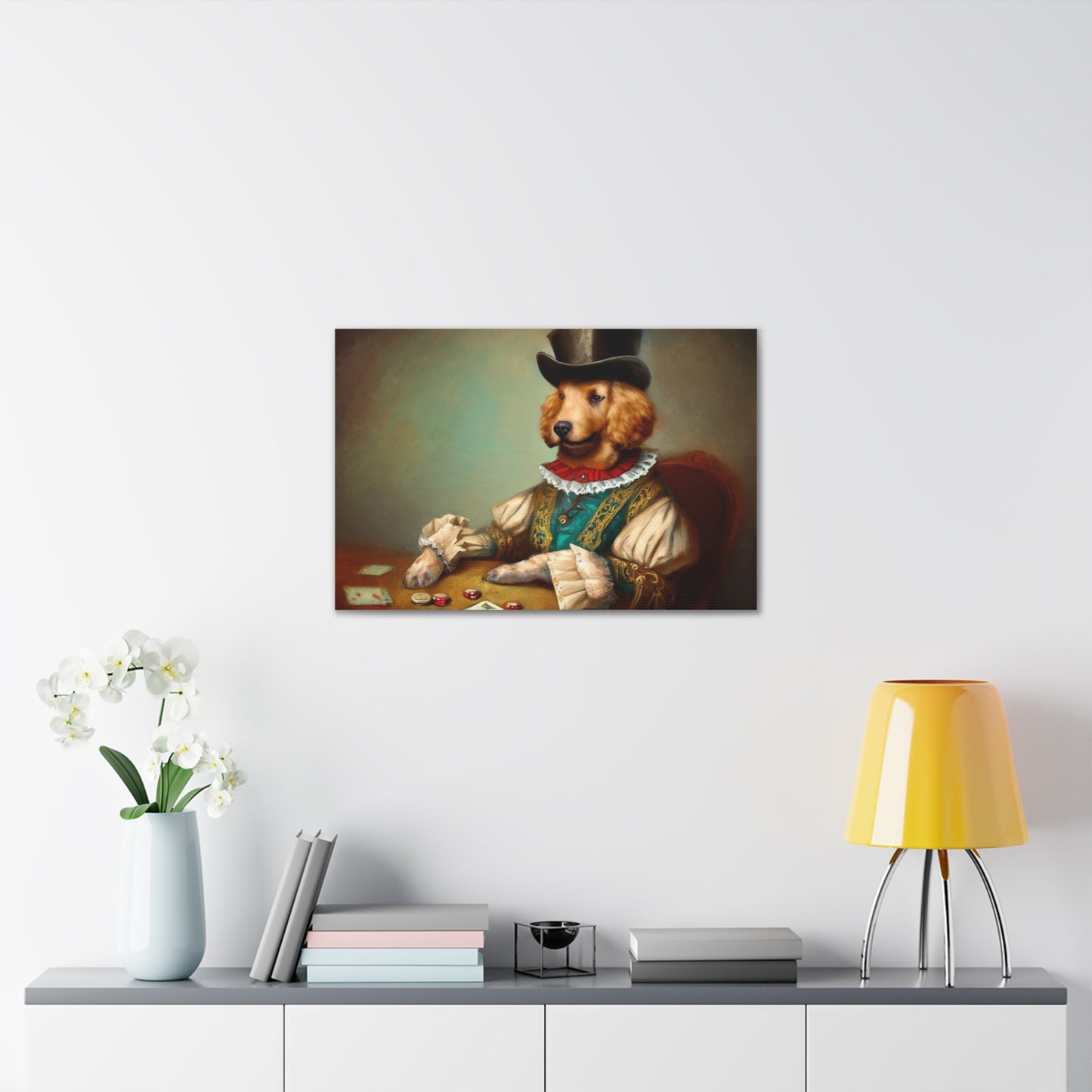 Fancy Dog, Canvas Dog Art, Dog Wall Art, Canine Canvas Art, Canvas Gallery Wraps