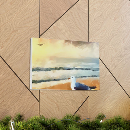 Seagull Painting, Beach wall art, Ocean Wall Art, Canvas Gallery Wraps