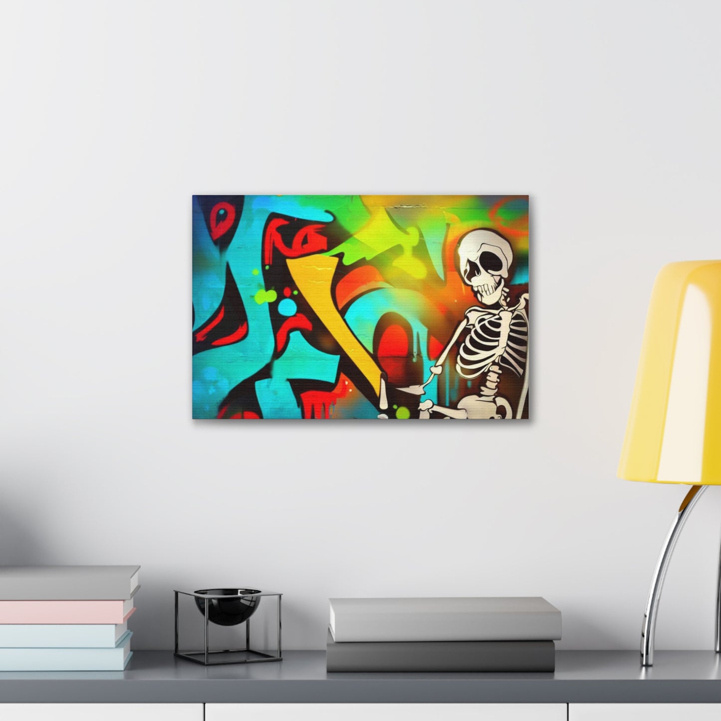 Halloween art, Skeleton canvas prints, Graffiti Halloween, Scary Halloween decor, Halloween home decor, Halloween wall, Gothic wall decor, Canvas Gallery Wraps - SaviTraviDesigns