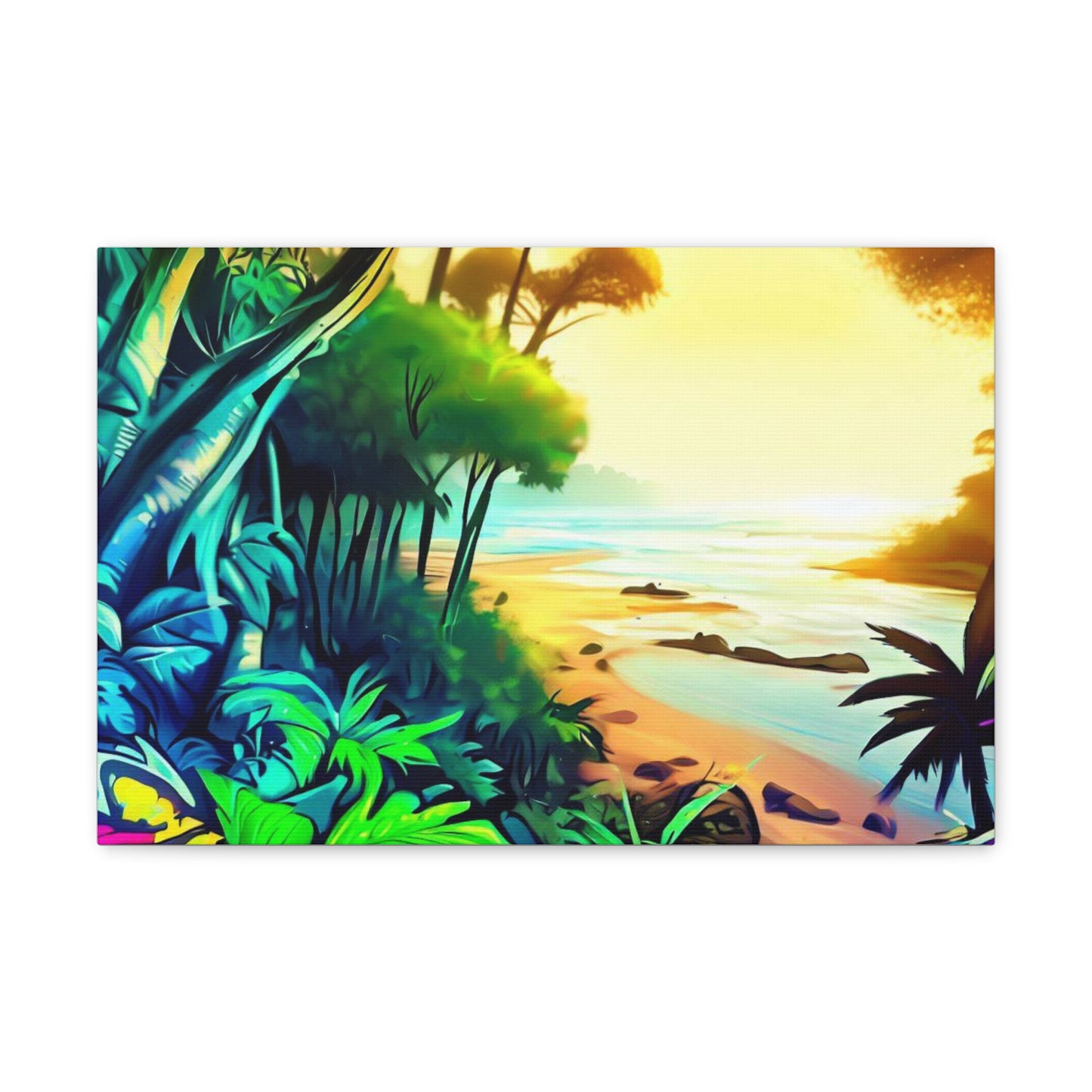 Jungle Riverbed, Jungle Sunset, Graffiti art prints, Street art canvas, Urban art decor, Graffiti-style wall art, Graffiti canvas prints, Street art posters - SaviTraviDesigns