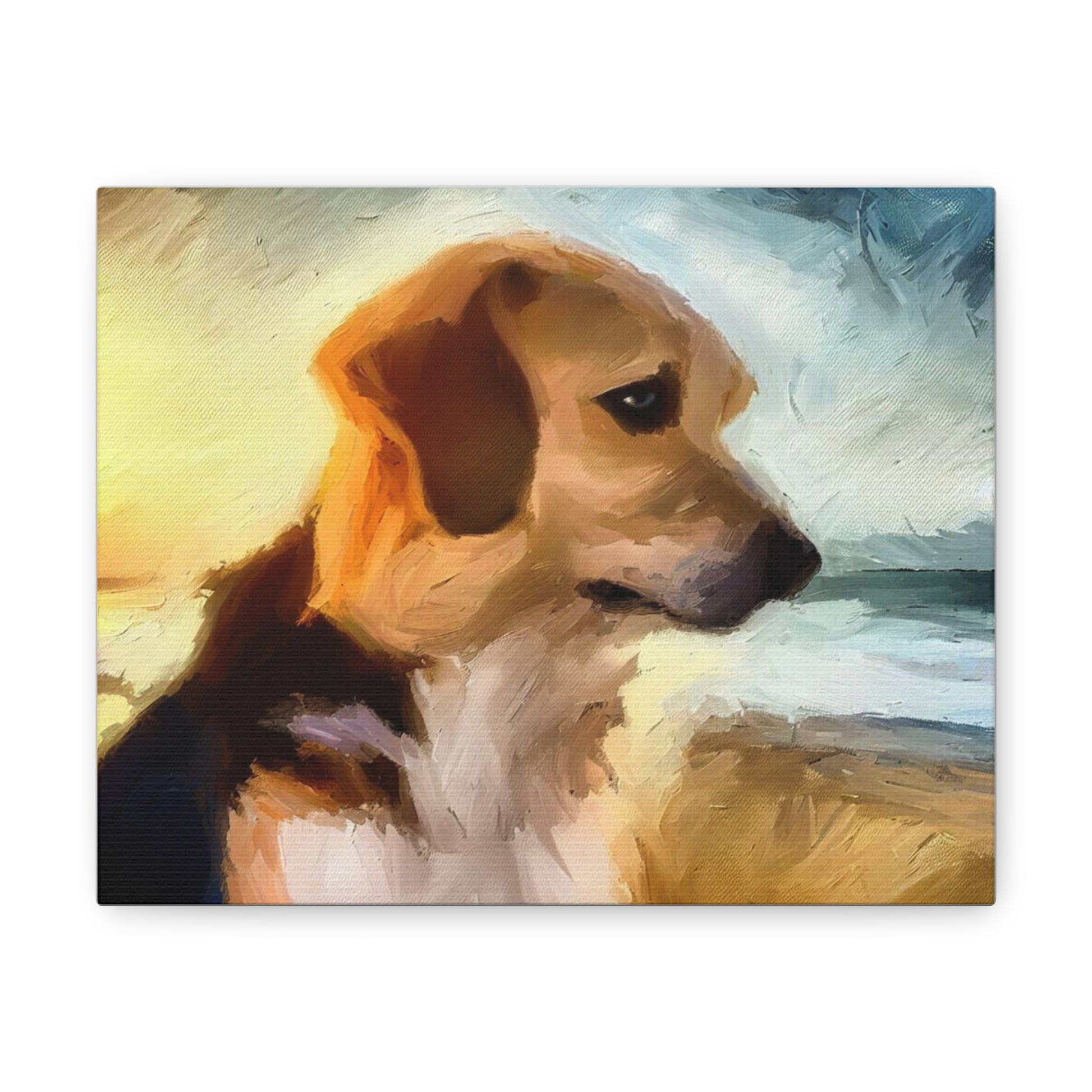 Dog wall art, beach wall art, ocean art, Canvas Gallery Wraps, Pet Beach - SaviTraviDesigns