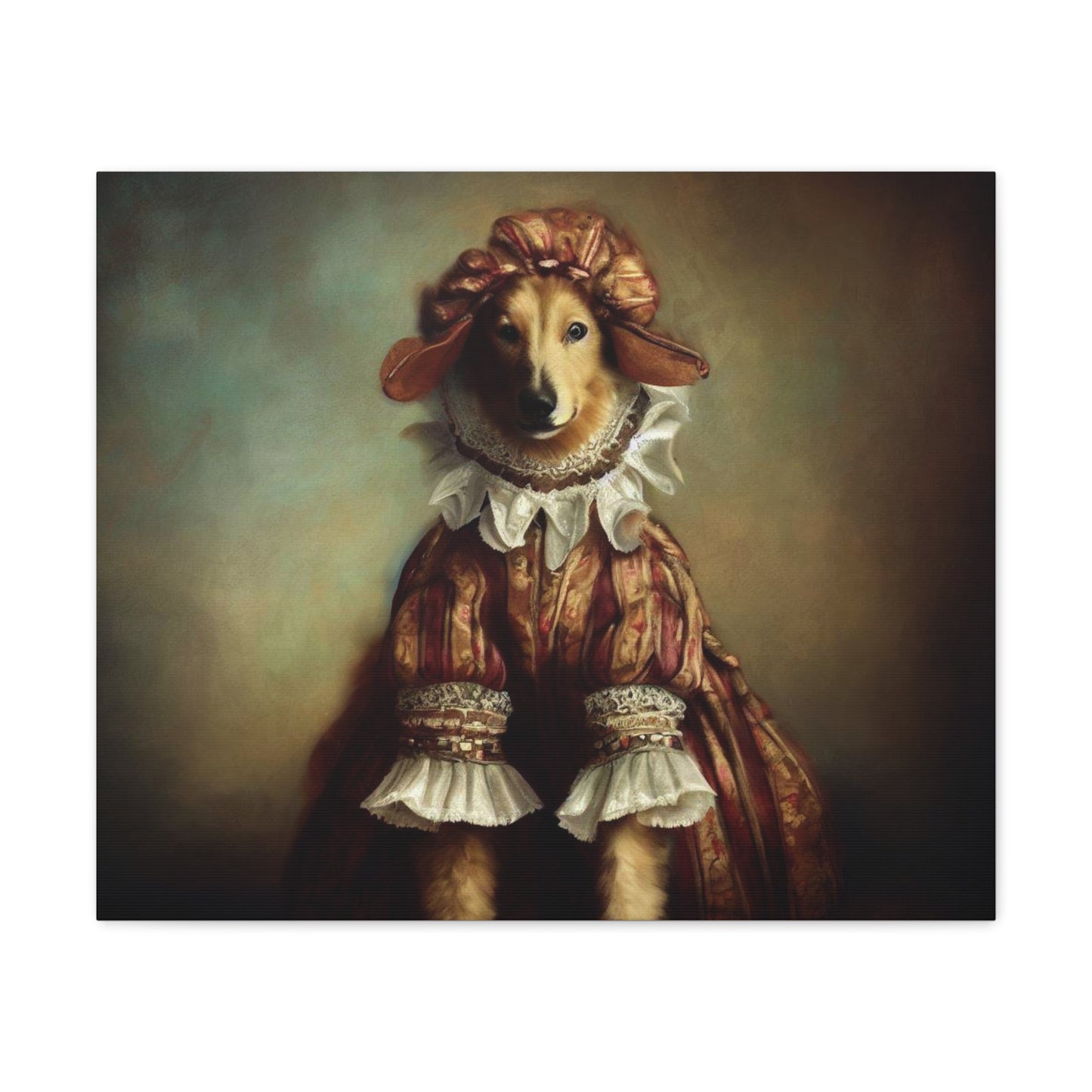 Fancy Dog, Canvas Dog Art, Dog Wall Art, Canine Canvas Art,Canvas Gallery Wraps, Pet Art 24″ x 20″ Premium Gallery Wraps (1.25″)