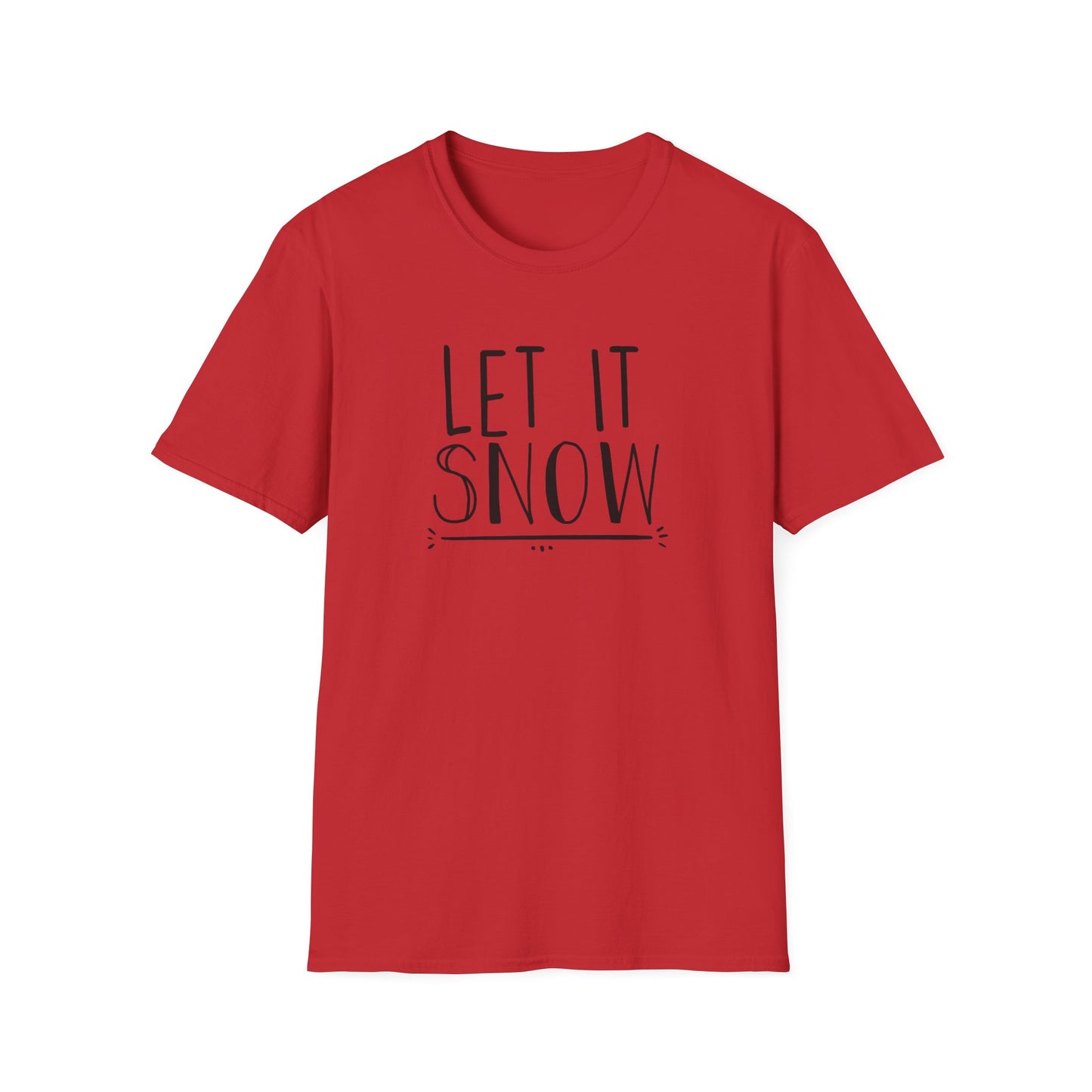 Let It Snow Winter Graphic T Shirt Red