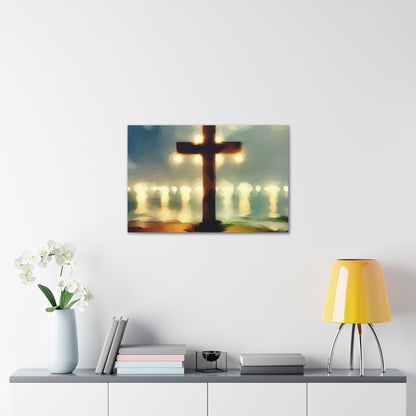 Christian wall art, Cross wall art, Beach art, Canvas Gallery Wrap - SaviTraviDesigns