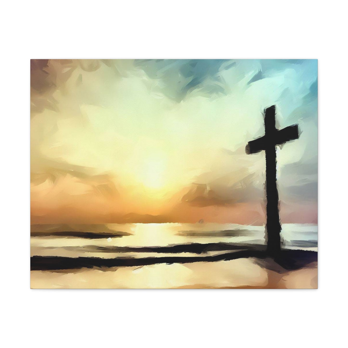 Christian wall art, Cross wall art, Beach art, ocean art, Canvas Gallery Wraps - SaviTraviDesigns