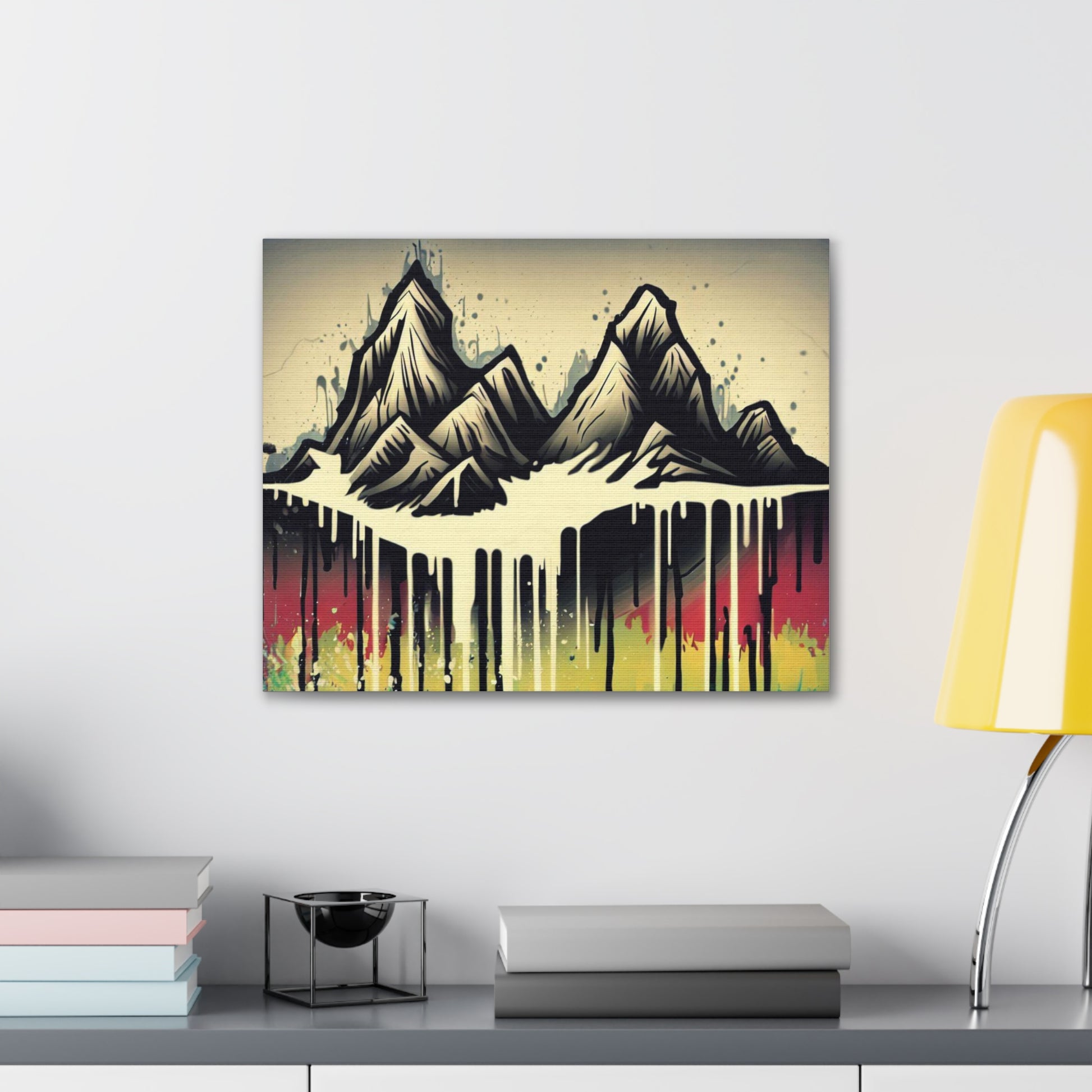 Mountain Waterfall, Graffiti-inspired home decor, Modern street art prints, Graffiti wall art, Street art canvas art, Graffiti artist prints - SaviTraviDesigns