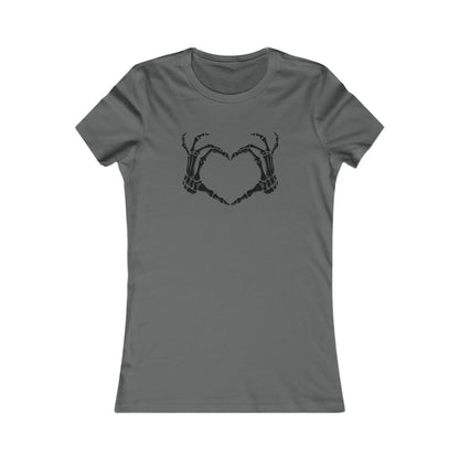 Spooky Heart, Graphic T-Shirt, Halloween Tshirt, Bones Heart, Women's Favorite Tee Asphalt