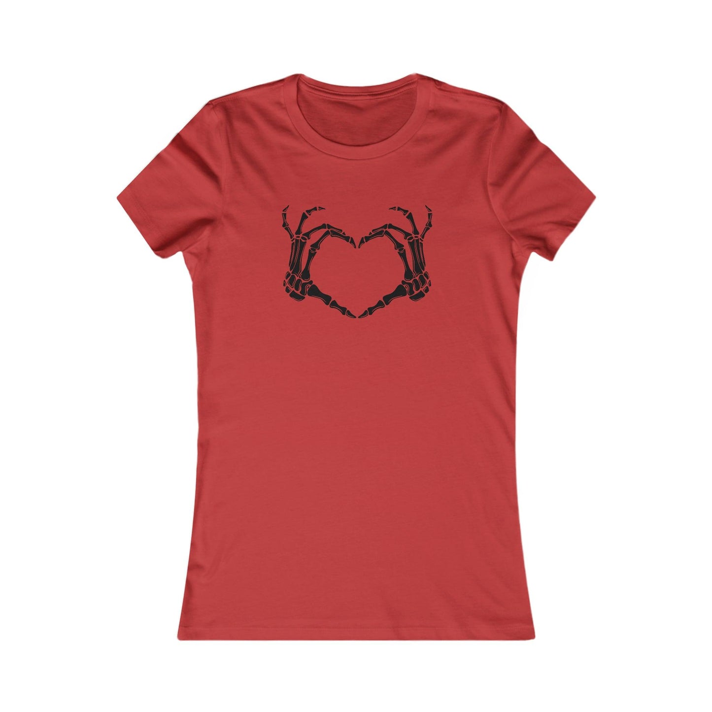 Spooky Heart, Graphic T-Shirt, Halloween Tshirt, Bones Heart, Women's Favorite Tee Red