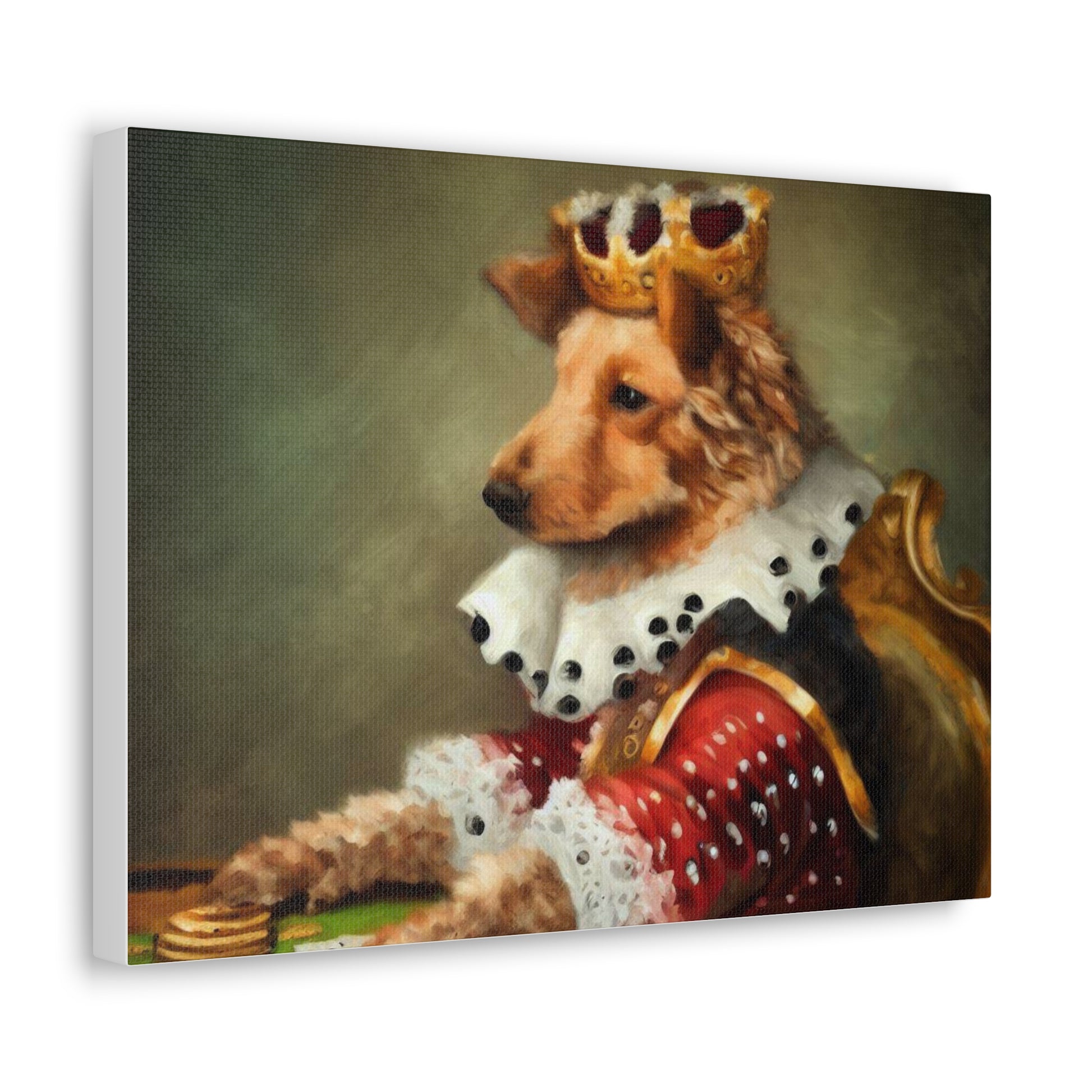 Fancy Dog, Canvas Dog Art, Dog Wall Art, Canine Canvas Art,Canvas Gallery Wraps, Pet Art, King Dog - SaviTraviDesigns