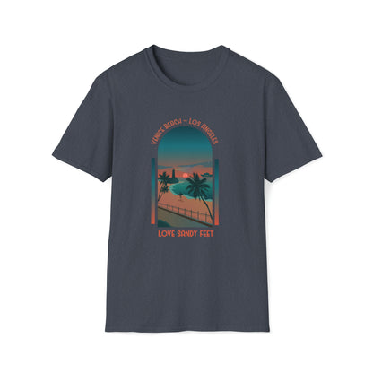 Venice Beach Sandy Feet |Beach Lifestyle Shirts | Summer Vibe Apparel Heather Navy