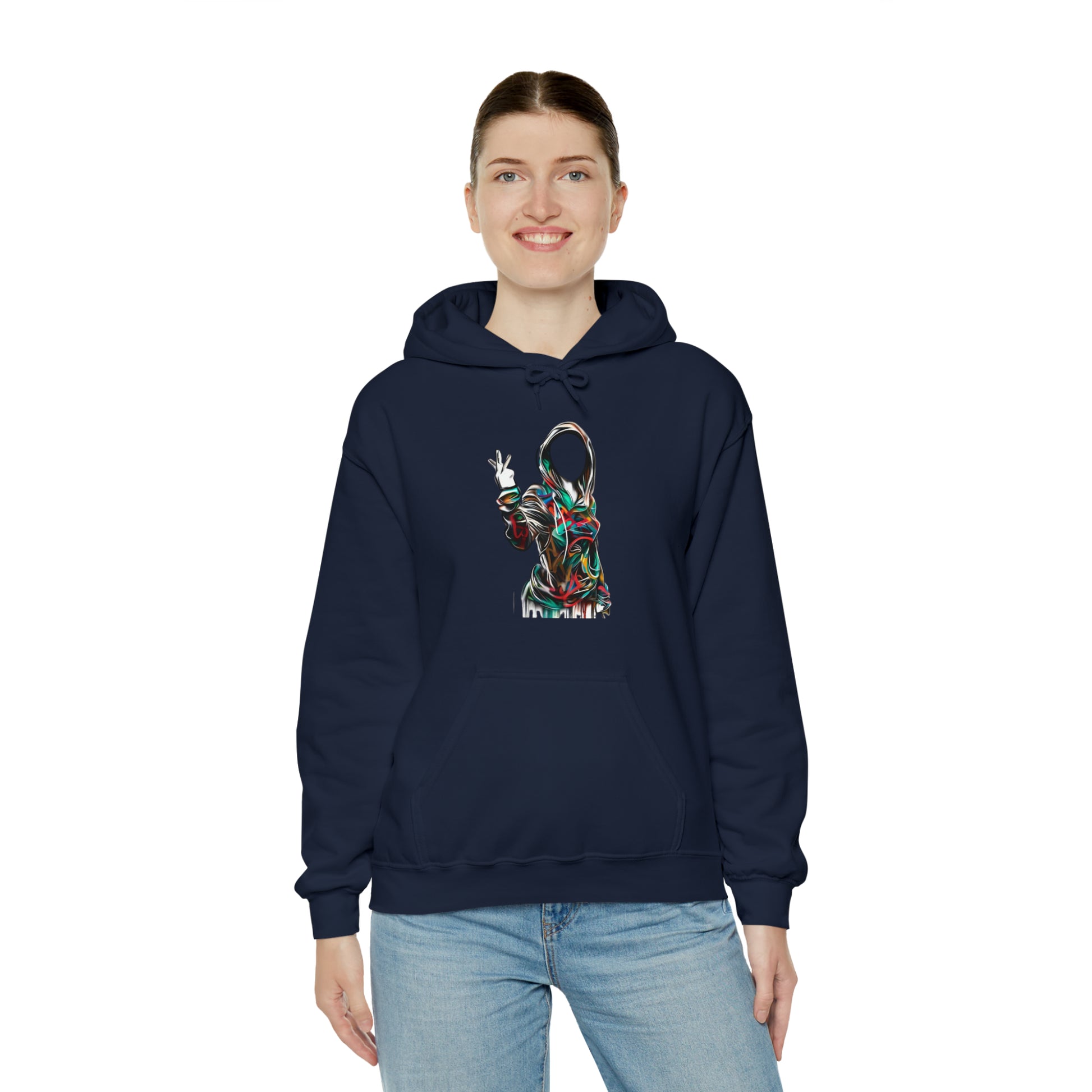 Graffiti Hoodie, Hooded Sweatshirt, Digital Female, Urban Street Design - SaviTraviDesigns