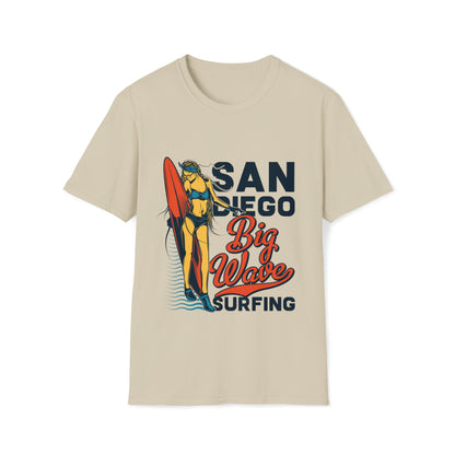 San Diego Big Wave Surfing, Beachwear Graphics, Tropical T-Shirt Designs, Ocean-Inspired Shirts, Surfing Graphics, Sun and Sand Apparel, Summer Wardrobe Essentials - SaviTraviDesigns