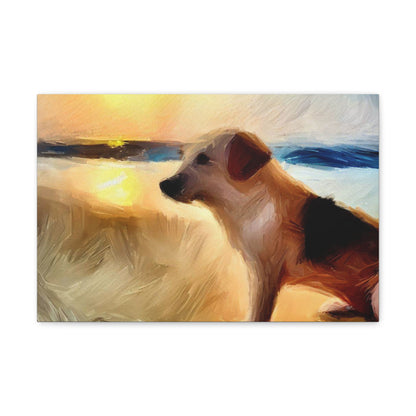 Dog wall art, beach wall art, ocean art, Canvas Gallery Wraps, Pet Beach - SaviTraviDesigns