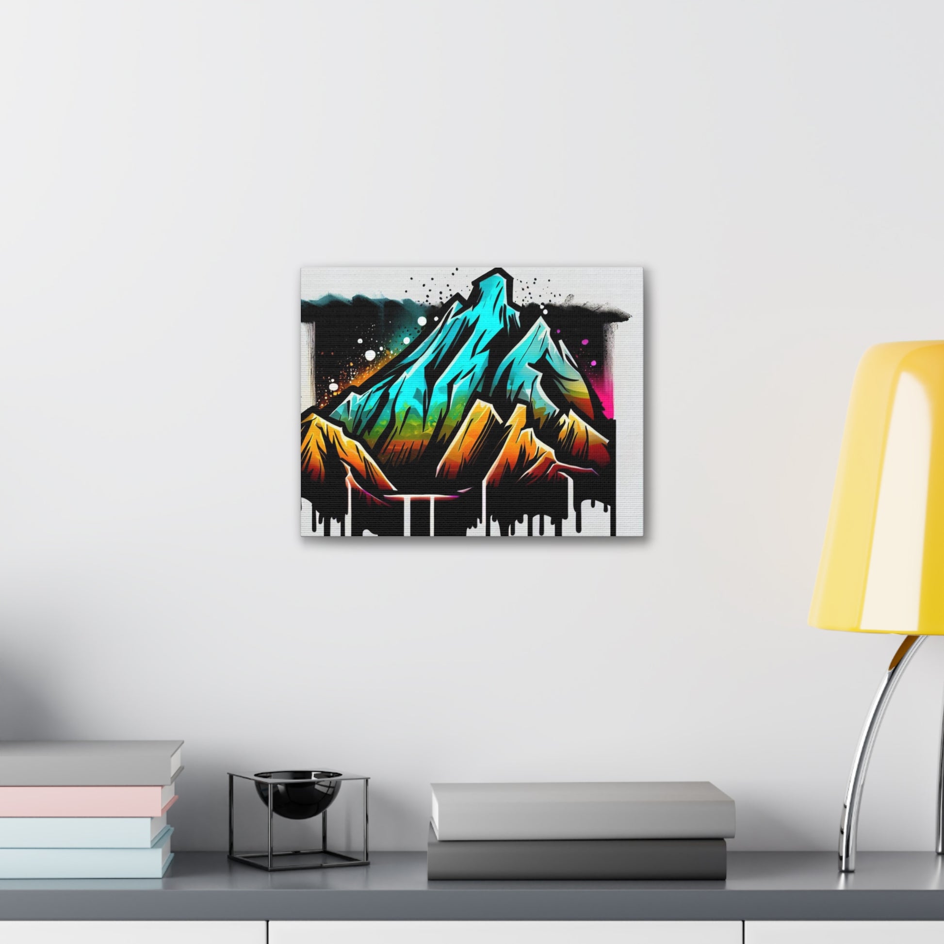 Mountain Rain, Rainbow Mountain, Graffiti art prints, Street art canvas, Urban art decor, Graffiti-style wall art, Graffiti canvas prints, Street art posters - SaviTraviDesigns