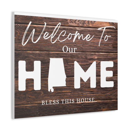 Alabama, Rustic Welcome to Our Home Sign, Our first home Sign, New Home Sign, Housewarming Gift, Personalized Home, Wood Signs, Wall Decor