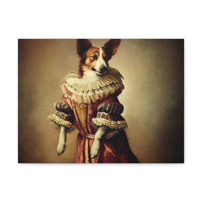 Fancy Dog, Canvas Dog Art, Dog Wall Art, Canine Canvas Art,Canvas Gallery Wraps, Pet Art 16″ x 12″ Premium Gallery Wraps (1.25″)