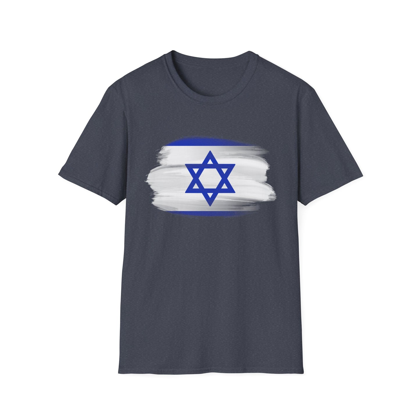 Israel Flag Graphic Tee Shirt Heather Navy