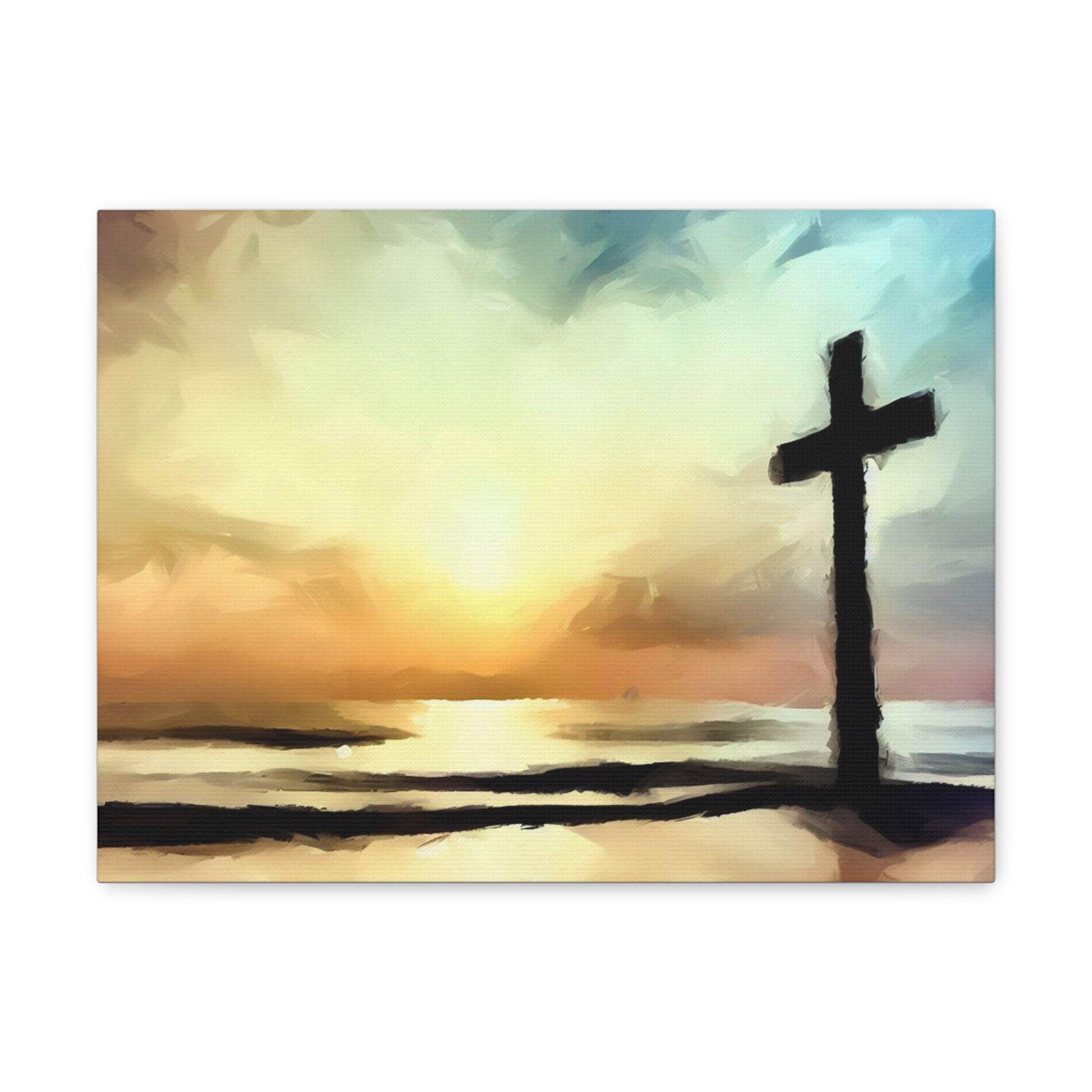 Christian wall art, Cross wall art, Beach art, ocean art, Canvas Gallery Wraps - SaviTraviDesigns