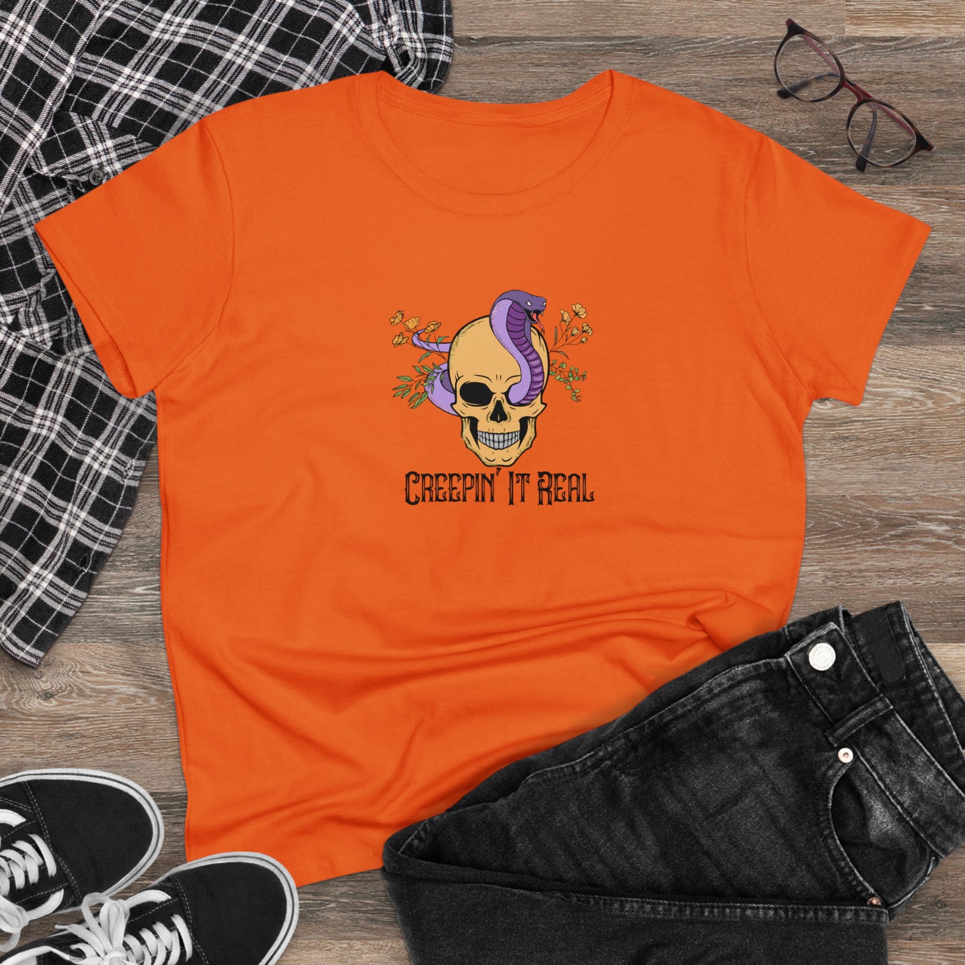 Creepin' it Real, Halloween Graphic Shirts, Spooky Halloween Shirts, Scary Halloween Shirt Designs, Cute Halloween Graphic Tees, Funny Halloween Shirt Ideas