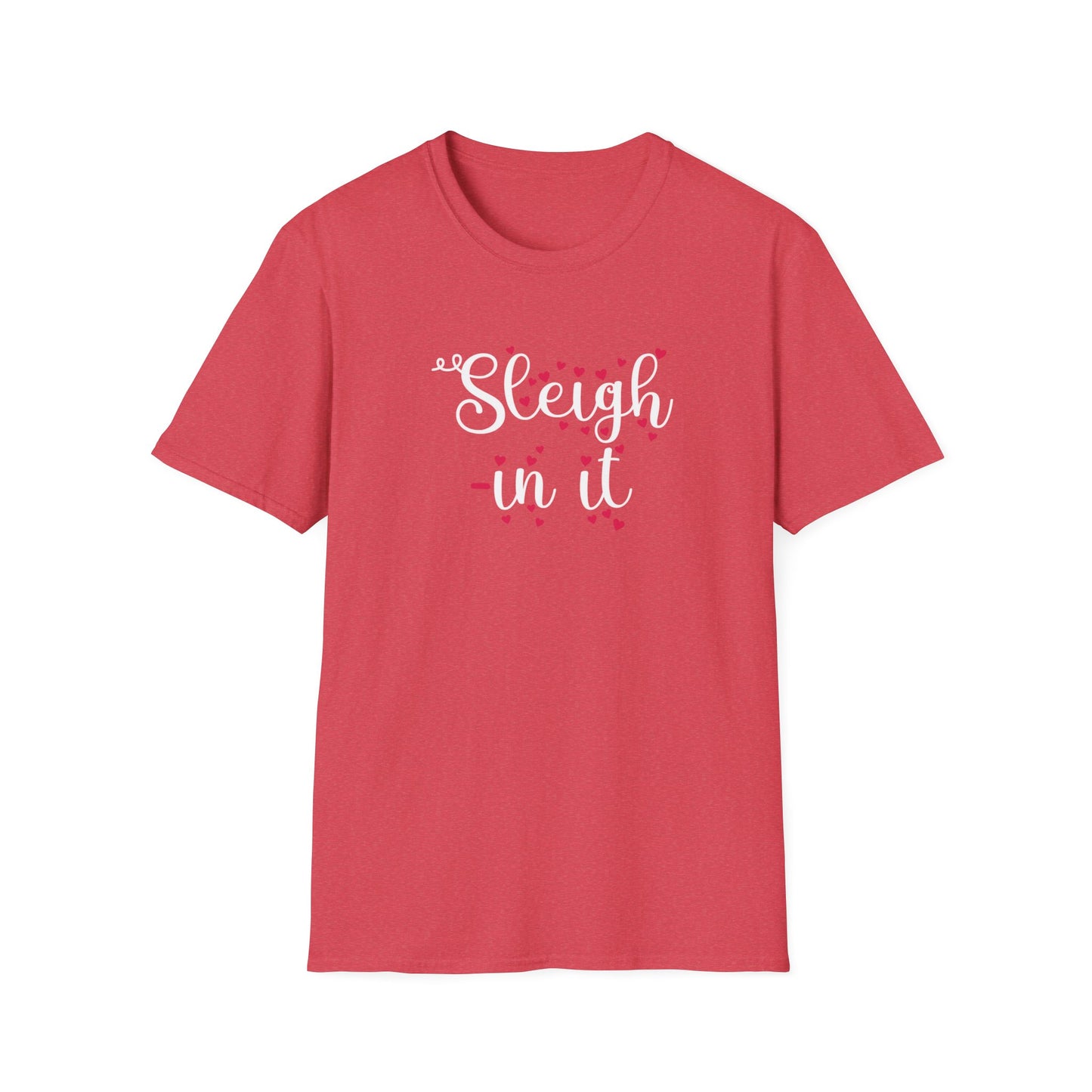 Sleigh In It Christmas Graphic T Shirt Heather Red