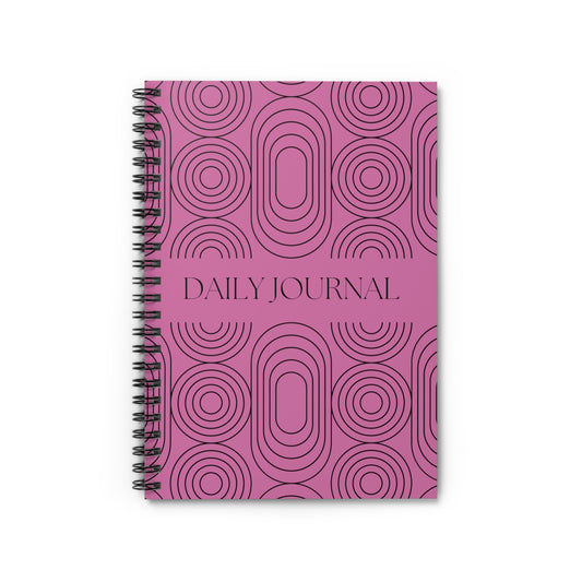 Design Journal, Spiral Notebook, Ruled Line, Pink - SaviTraviDesigns