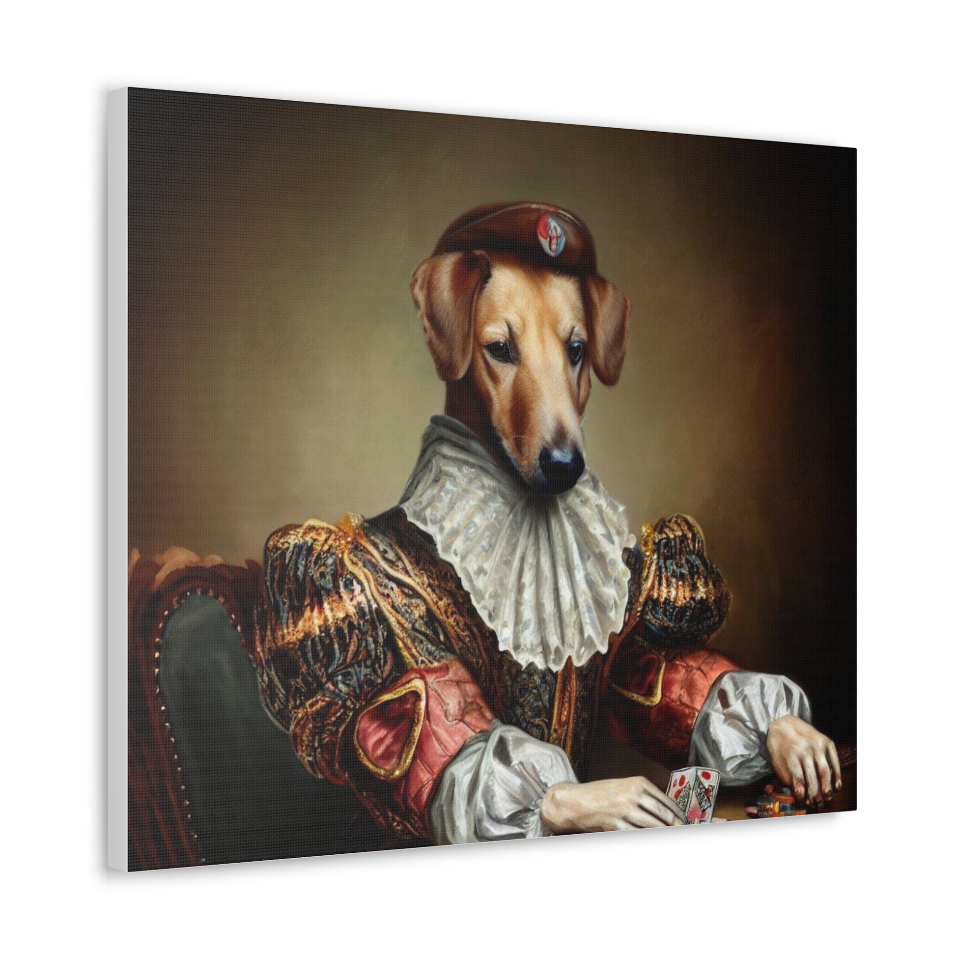 Fancy Dog, Canvas Dog Art, Dog Wall Art, Canine Canvas Art, Canvas Gallery Wraps