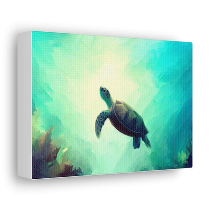 Sea Turtle wall art, ocean art, Canvas Gallery Wraps, Ocean Animal, Turtle