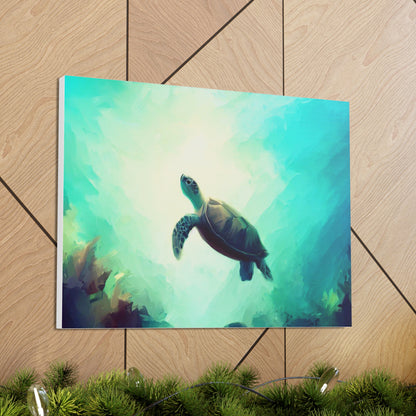 Sea Turtle wall art, ocean art, Canvas Gallery Wraps, Ocean Animal, Turtle