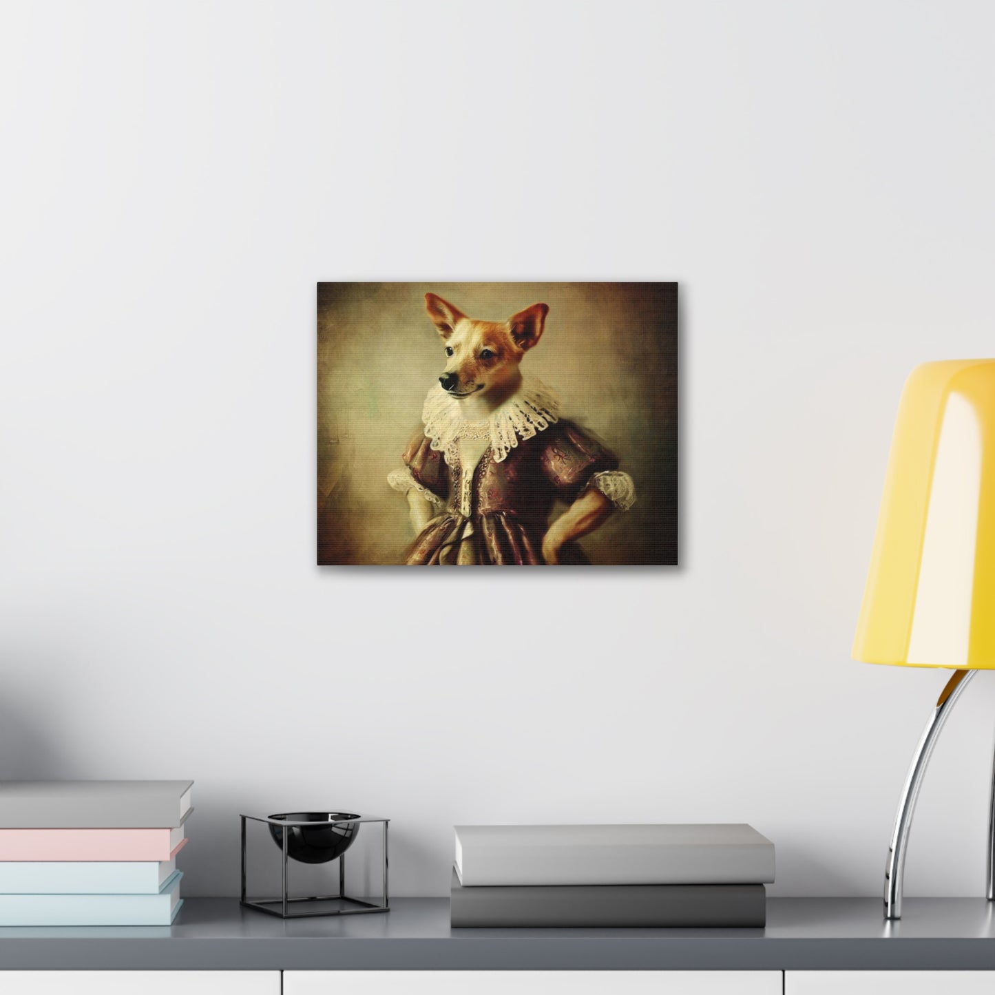 Fancy Dog, Canvas Dog Art, Dog Wall Art, Canine Canvas Art,Canvas Gallery Wraps