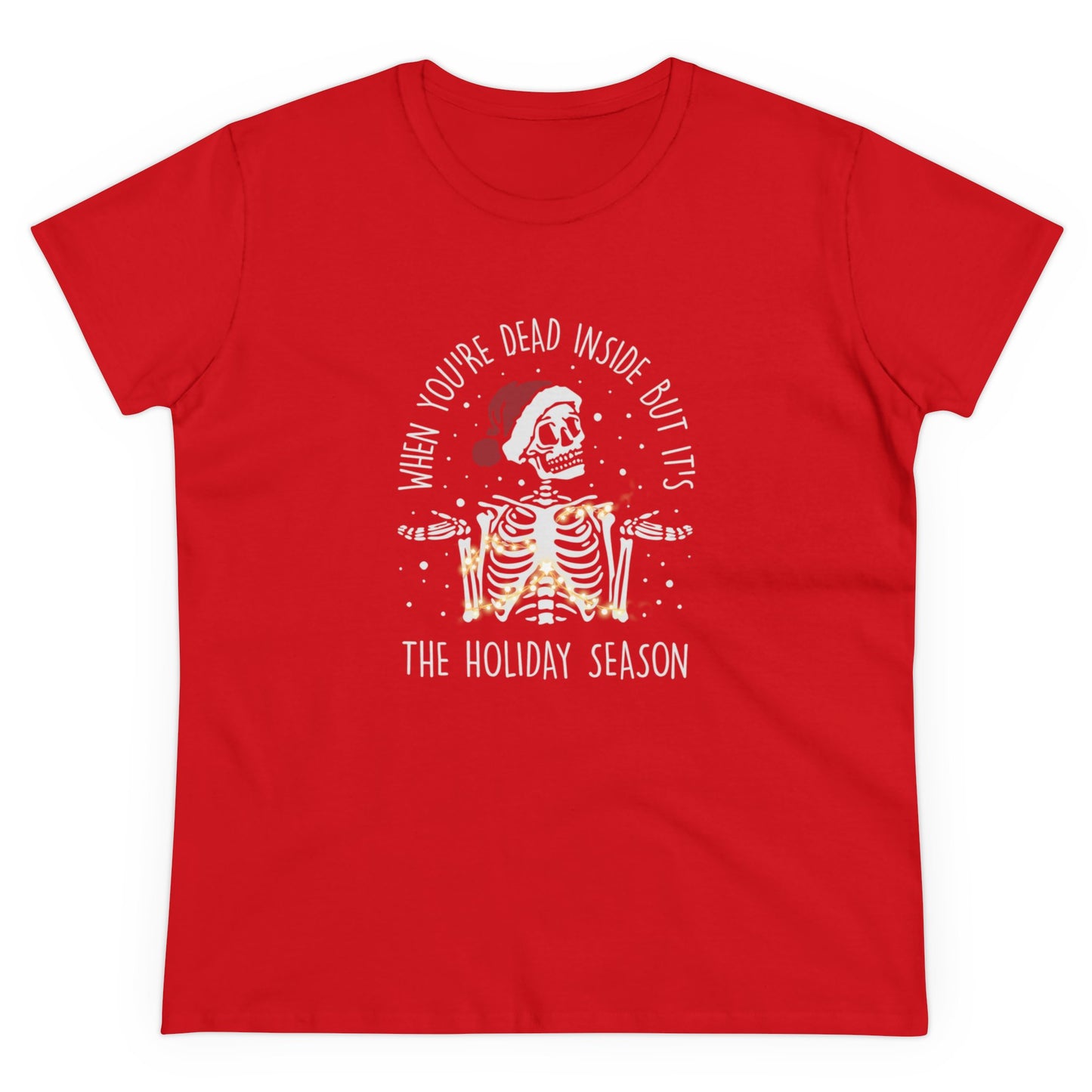 When You Are Dead Inside, Its Holiday Season, Christmas Graphic Shirts, Festive Holiday T-Shirts, Ugly Christmas Sweater Tees, Funny Christmas Shirt Designs, Cute Xmas Graphic Tees Red