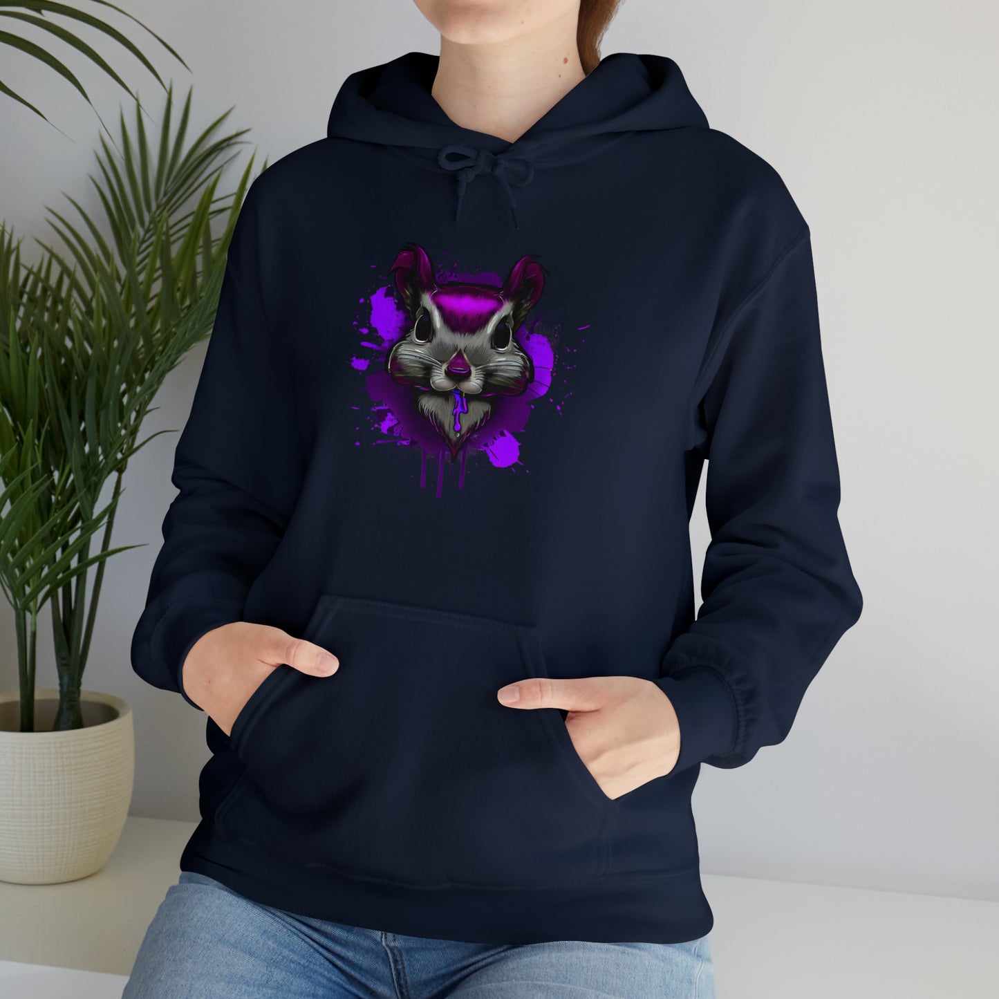 Graffiti hoodie, Graffiti Sweatshirt, Squirrel sweatshirt, Urban Art Hooded Sweatshirt, purple - SaviTraviDesigns