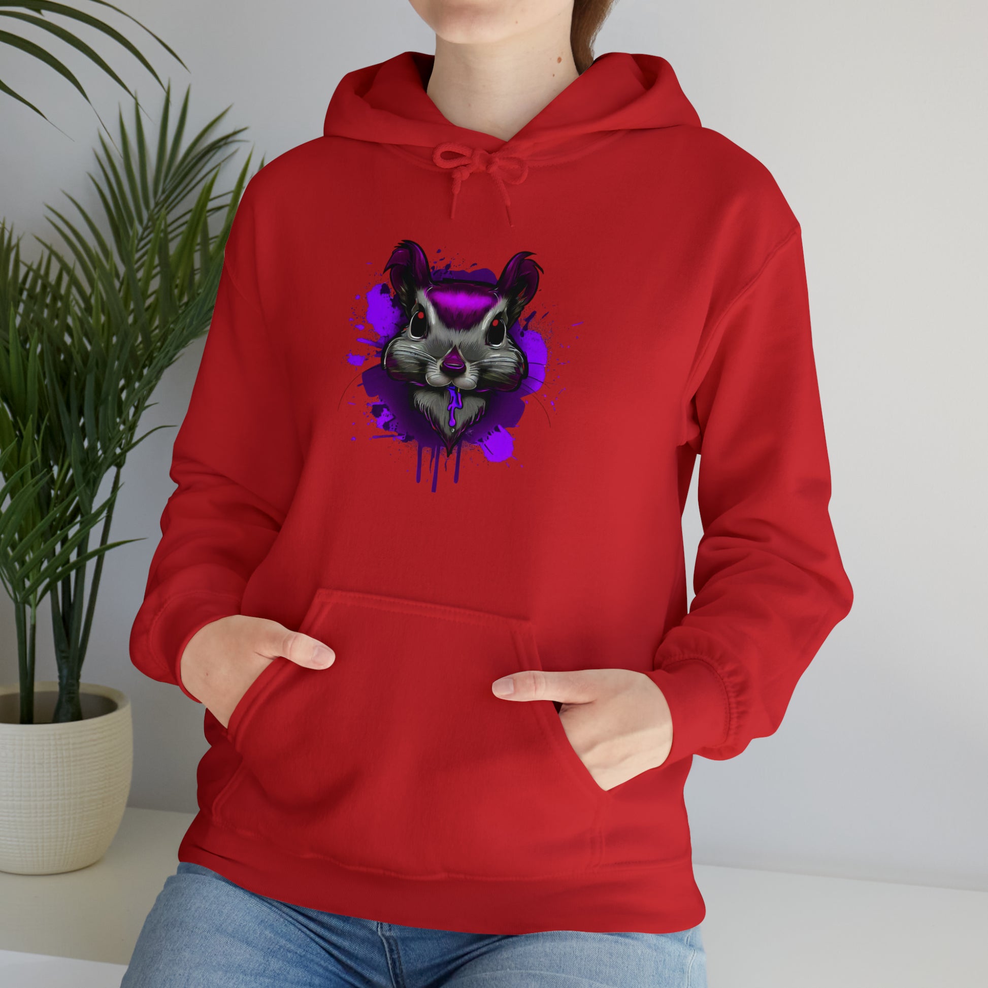 Graffiti hoodie, Graffiti Sweatshirt, Squirrel sweatshirt, Urban Art Hooded Sweatshirt, purple - SaviTraviDesigns