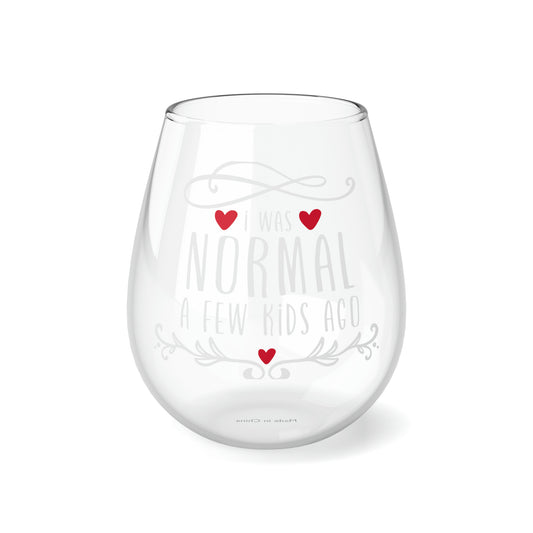 I Was Normal a Few Kids Ago, Wine Lover stemless, Unique stemless wine glass, Trendy wine glass, Wine glass gift - SaviTraviDesigns