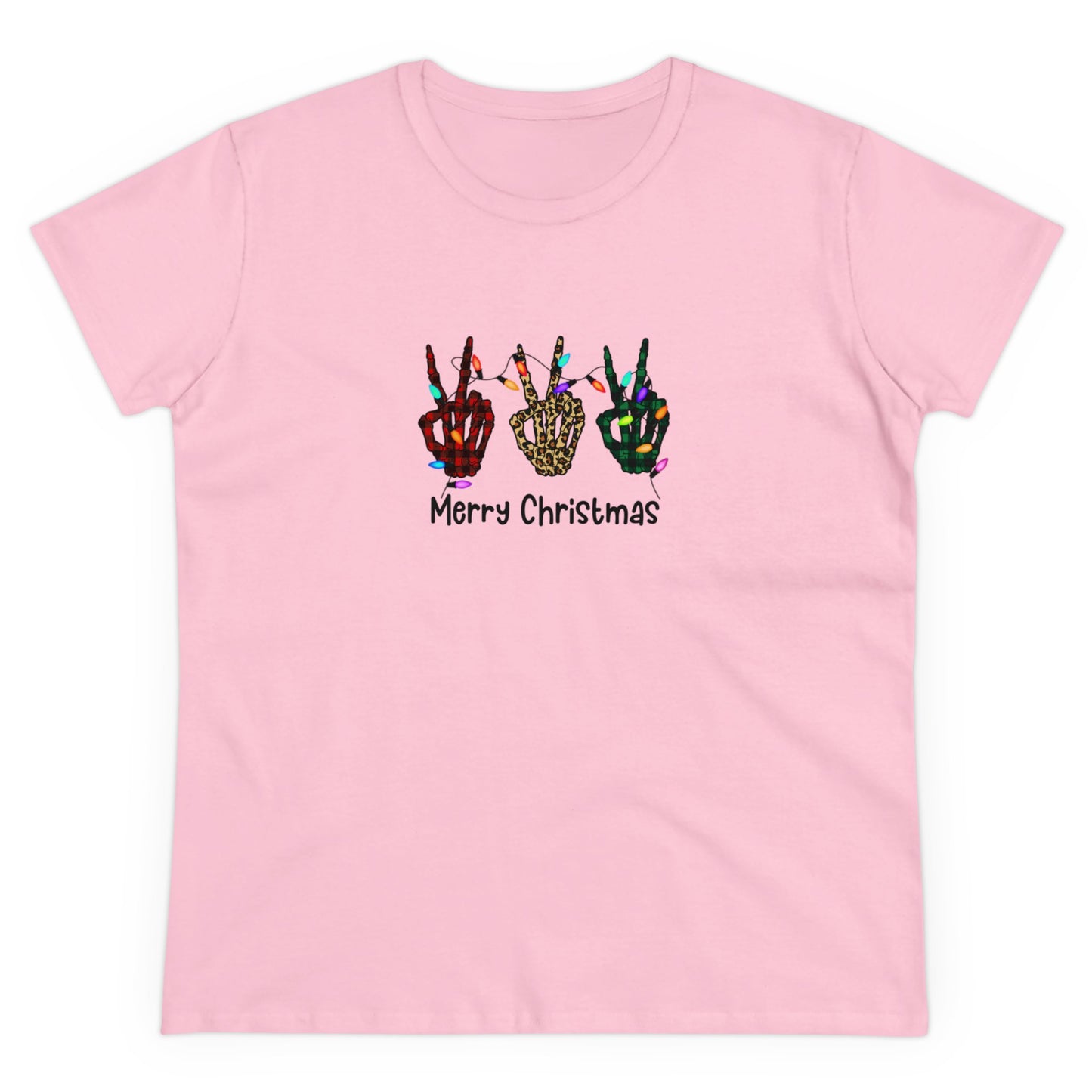 Merry Christmas, Skeleton Christmas, Christmas Graphic Shirts, Festive Holiday T-Shirts, Ugly Christmas Sweater Tees, Funny Christmas Shirt Designs, Cute Xmas Graphic Tees Light Pink